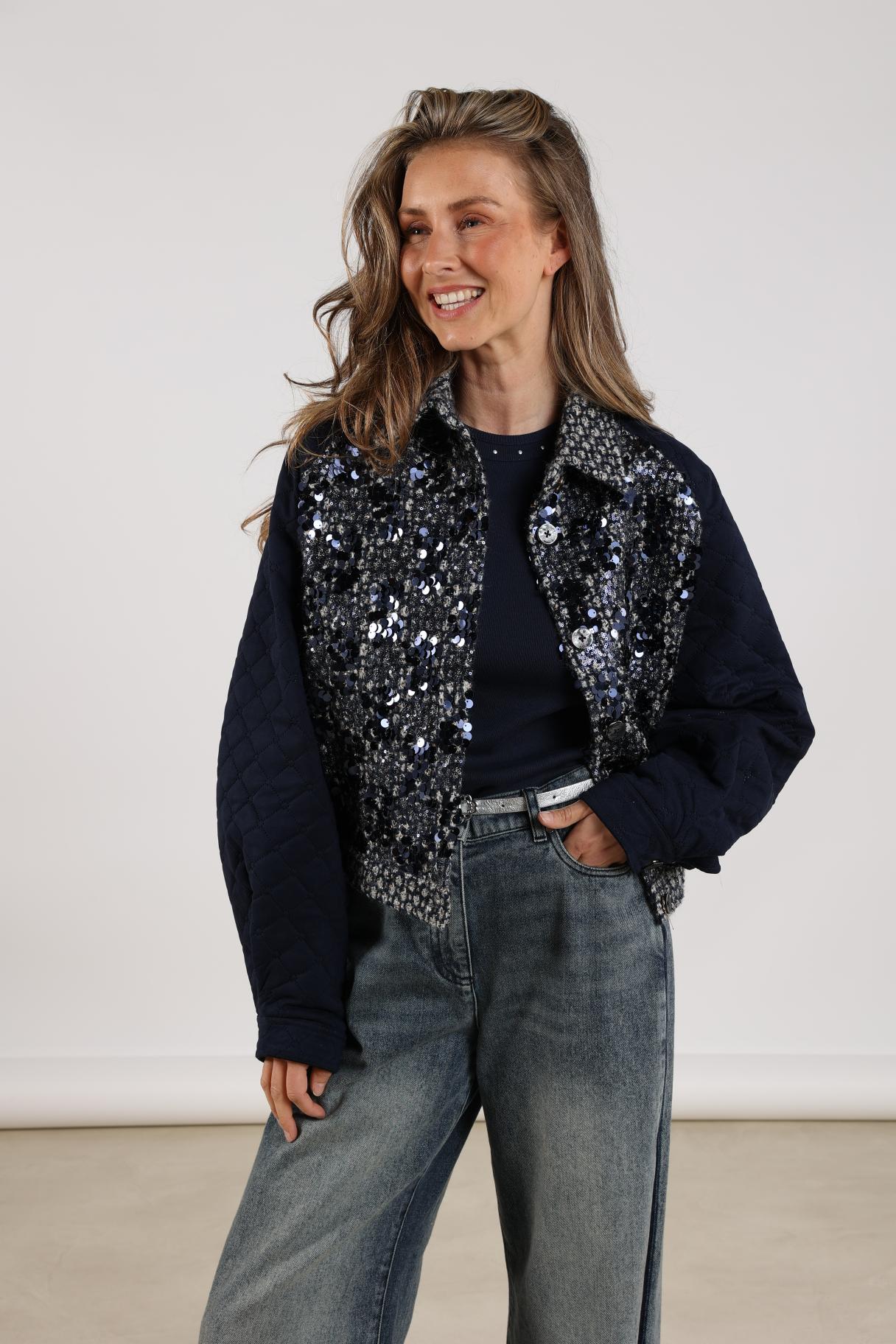 Milou Jacket Paillet | Navy