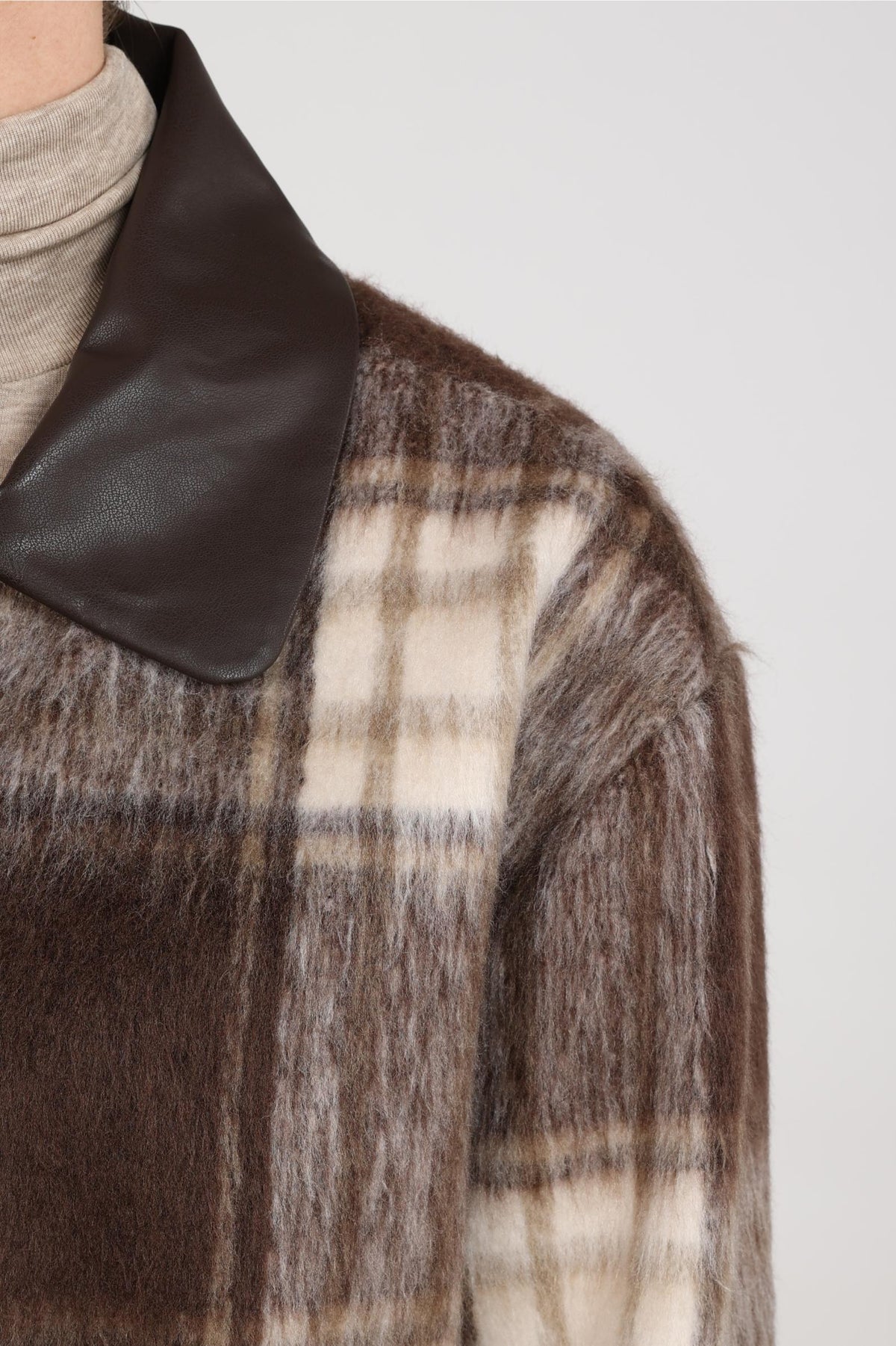 Hetty Jacke Karo | Schokolade/Offwhite