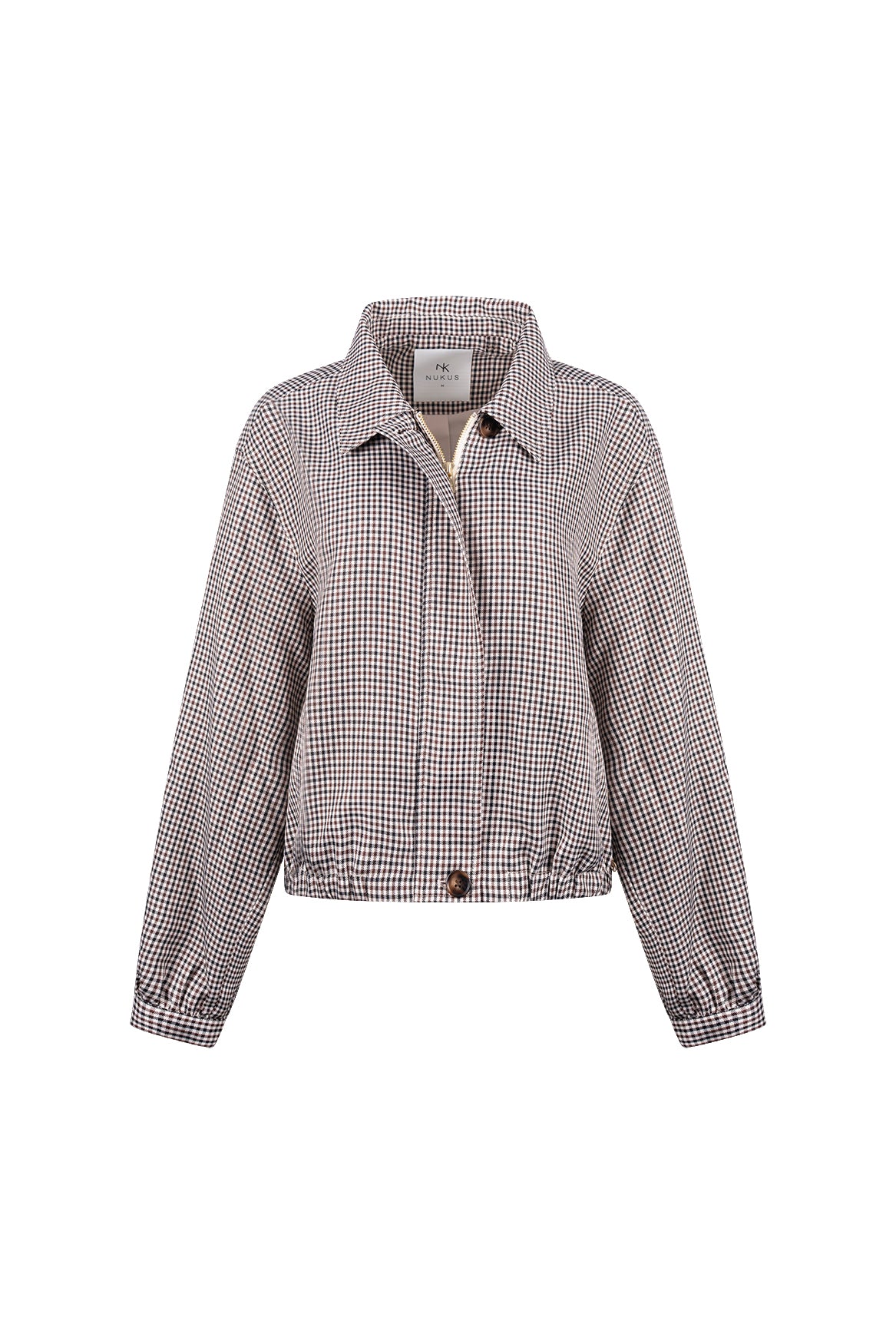 Dominique Jacket Check | Offwhite/Espresso
