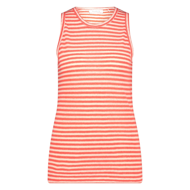 Stefania Singlet Stripes | Offwhite/Coral