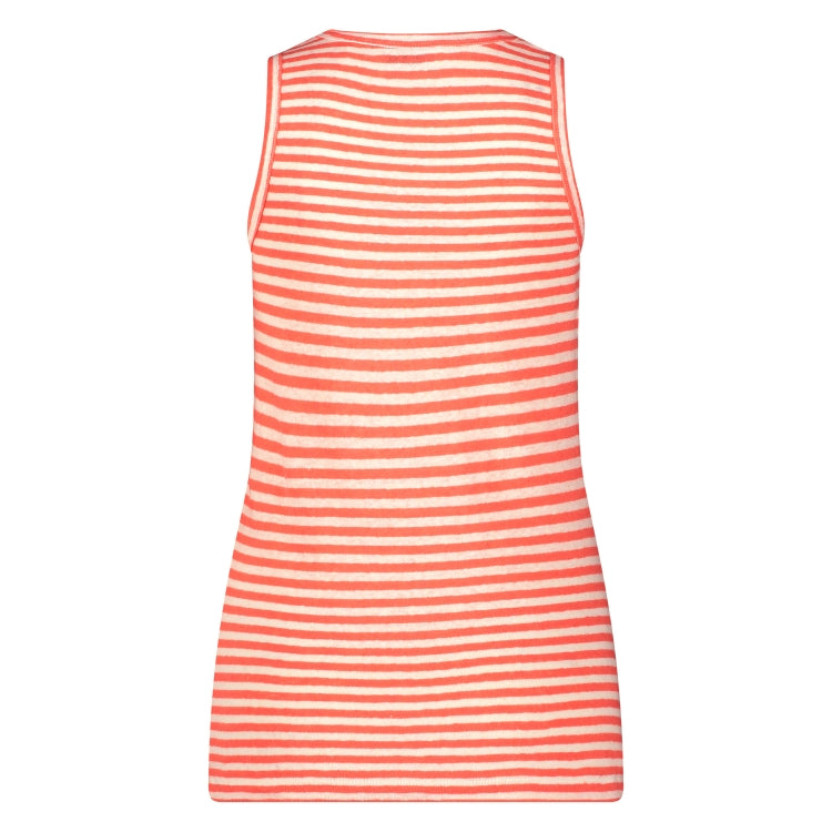 Stefania Singlet Stripes | Offwhite/Coral