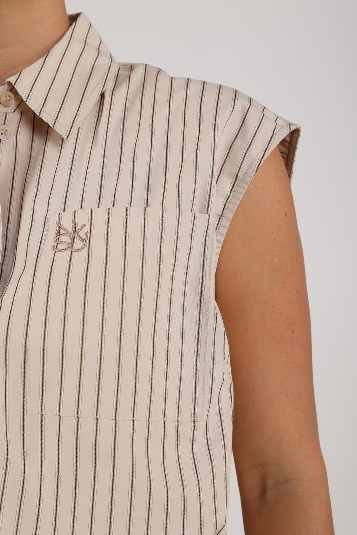 Abby Top Stripe | Sand