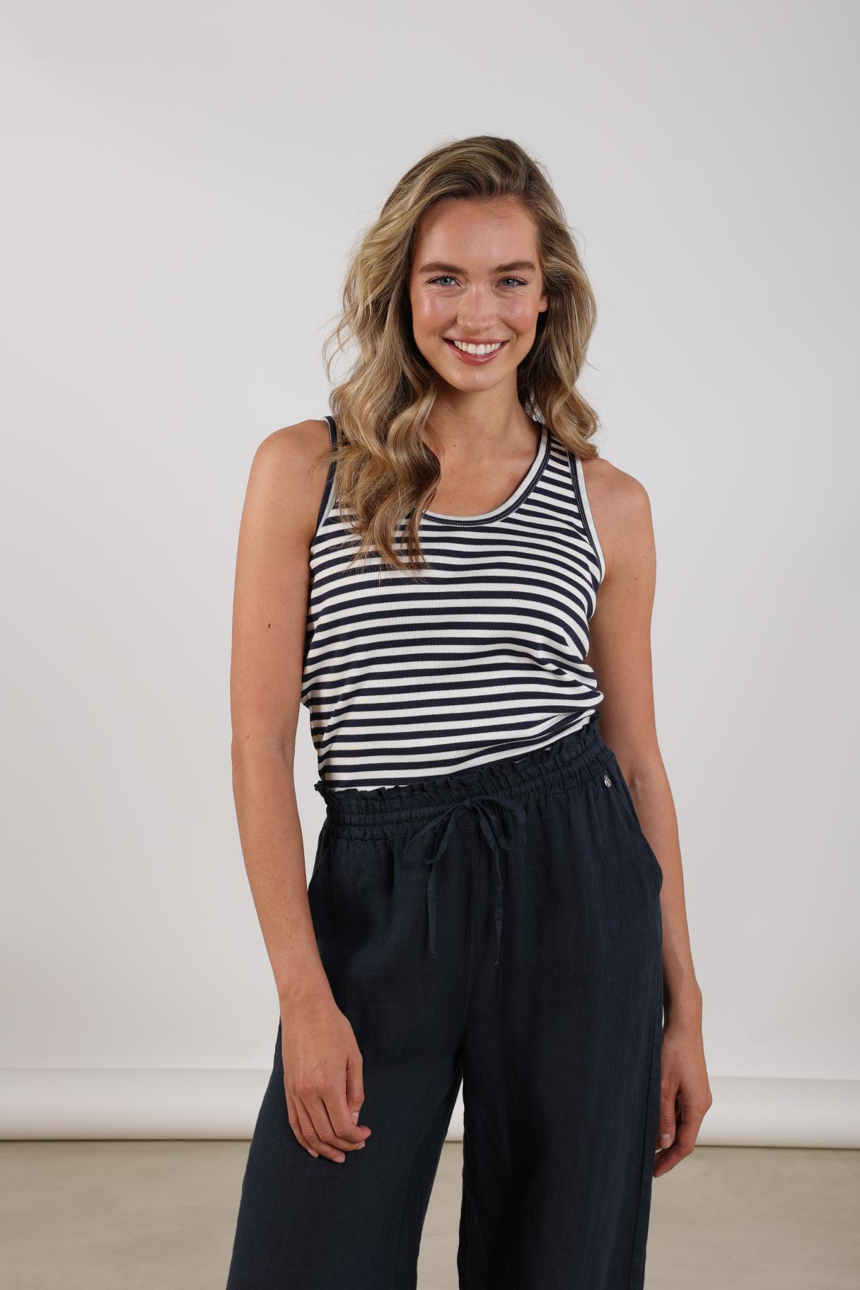 Steffie Singlet | Offwhite/Navy