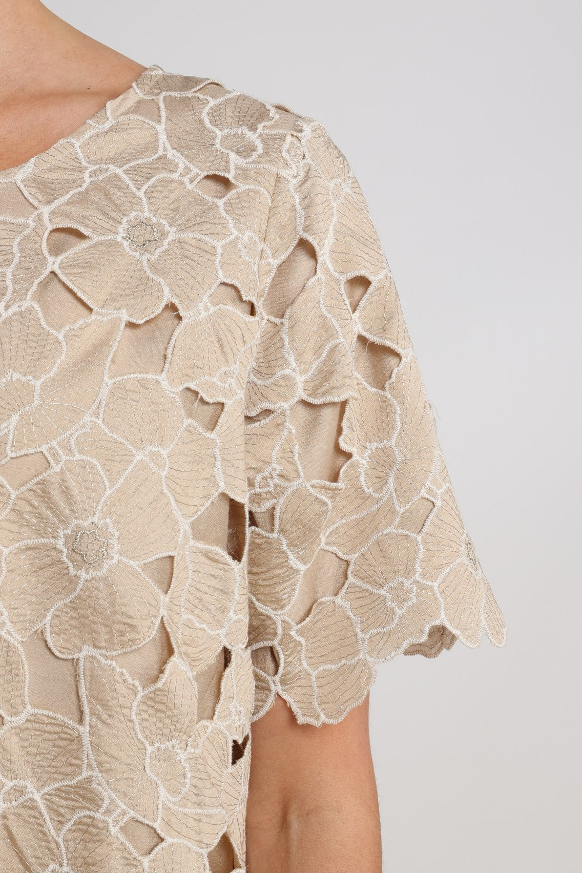 Octavia Top Flower | Sand/Gold