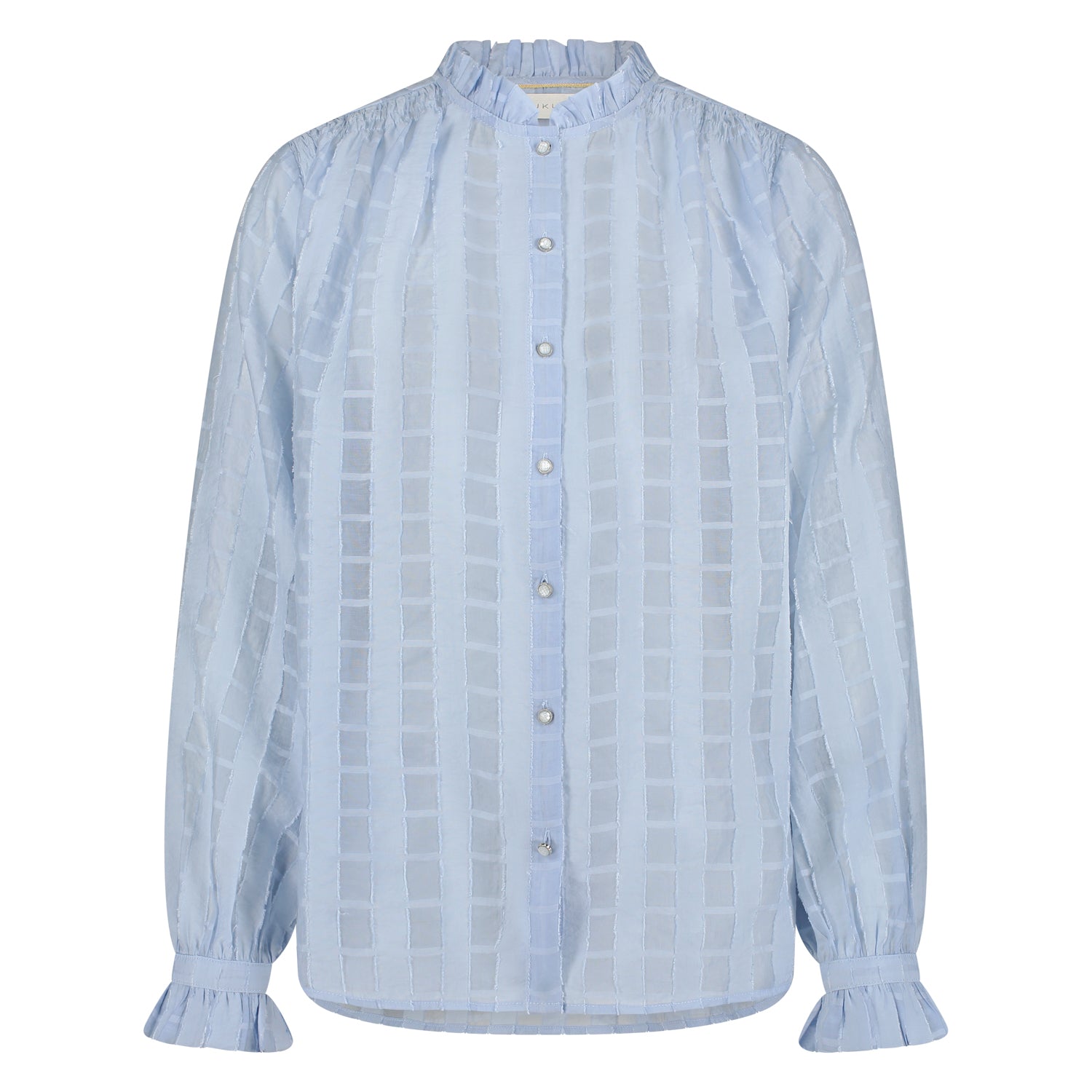 Jenna Blouse Check | Sky