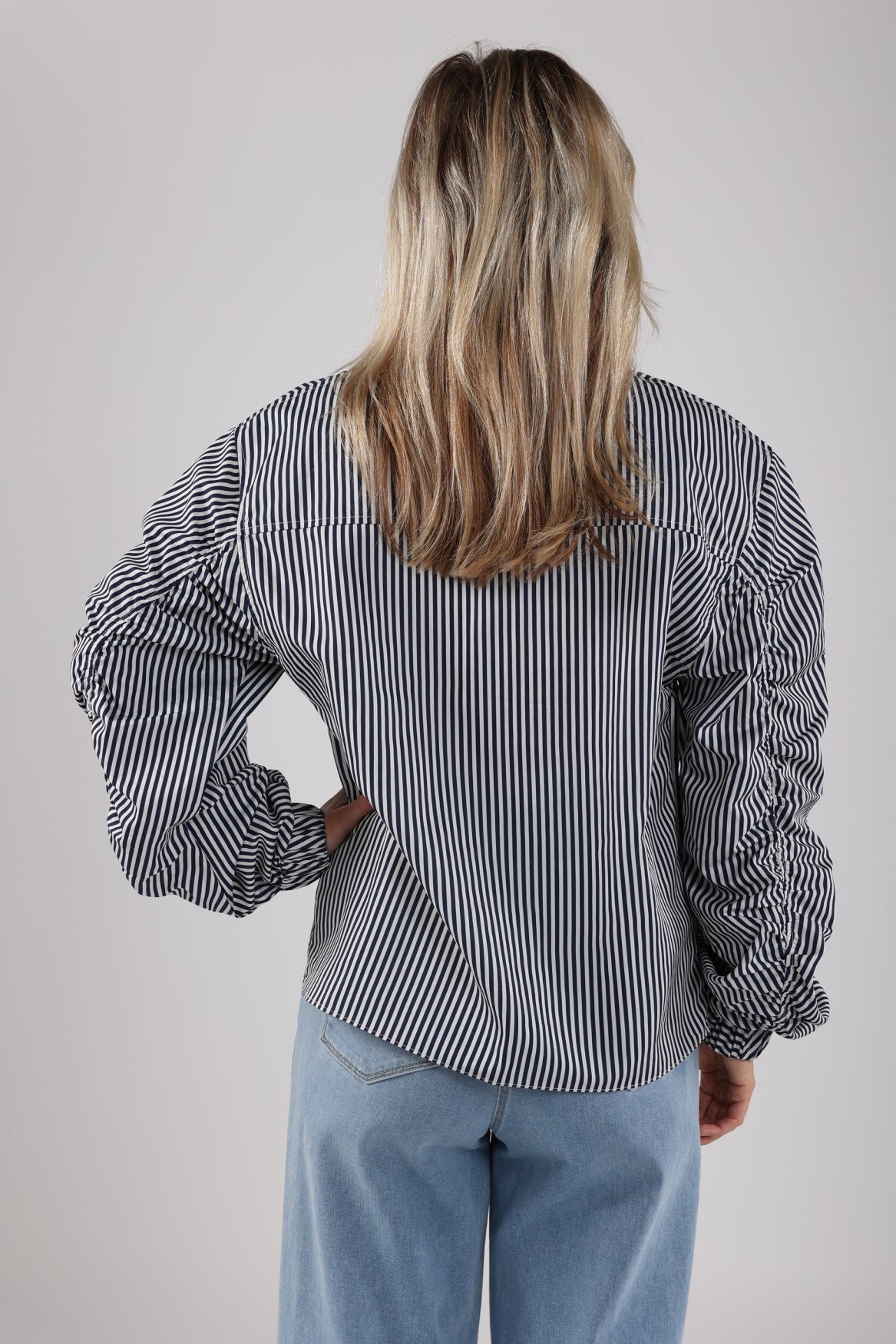 Quirine Blouse Stripe | Offwhite/Navy
