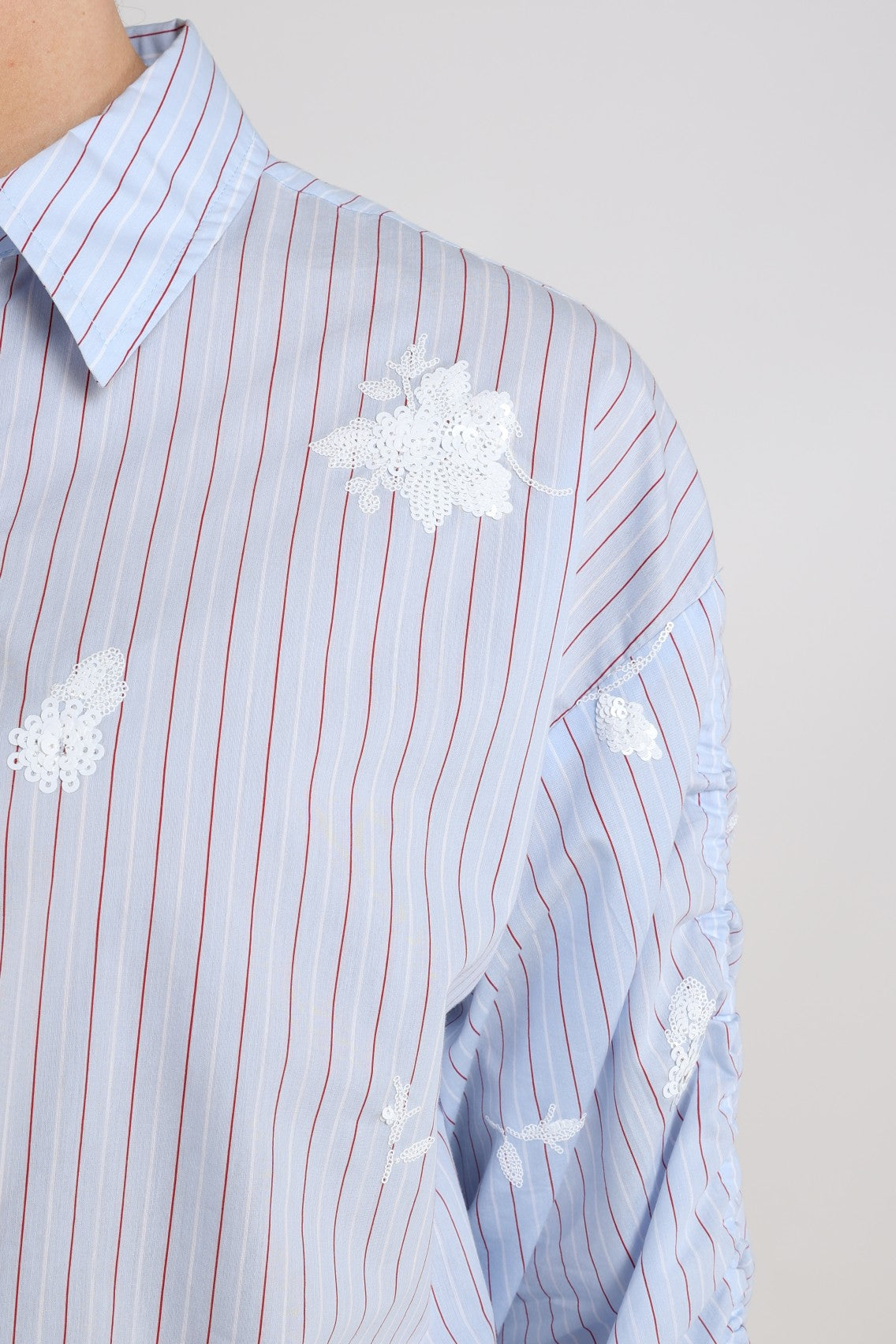 Rosa Blouse Stripe | Sky/Kiss