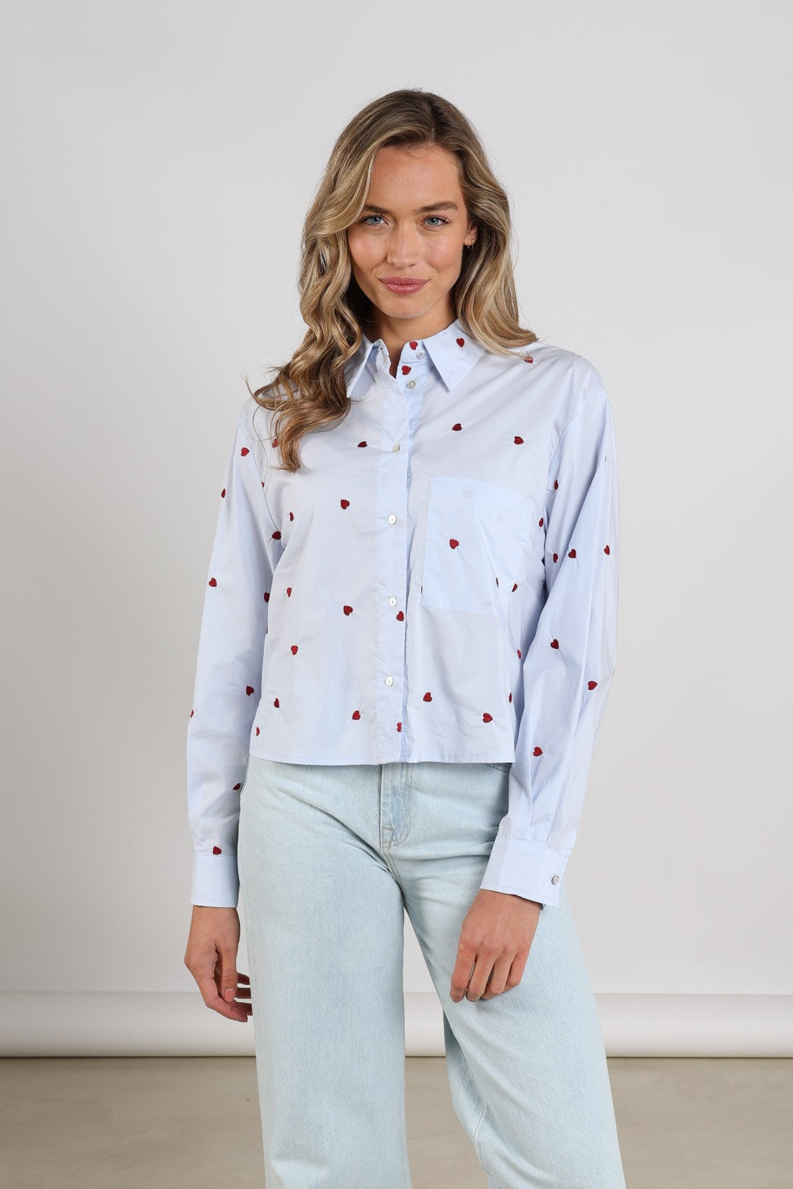 Sorrento Blouse Heart | Sky/Kiss