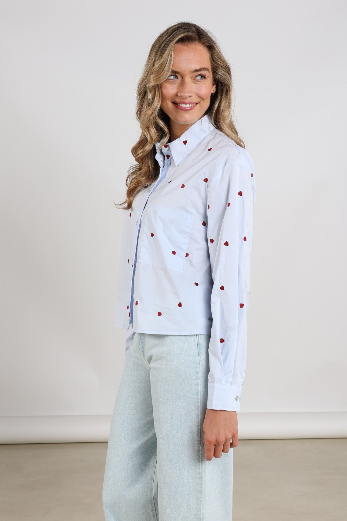 Sorrento Blouse Heart | Sky/Kiss