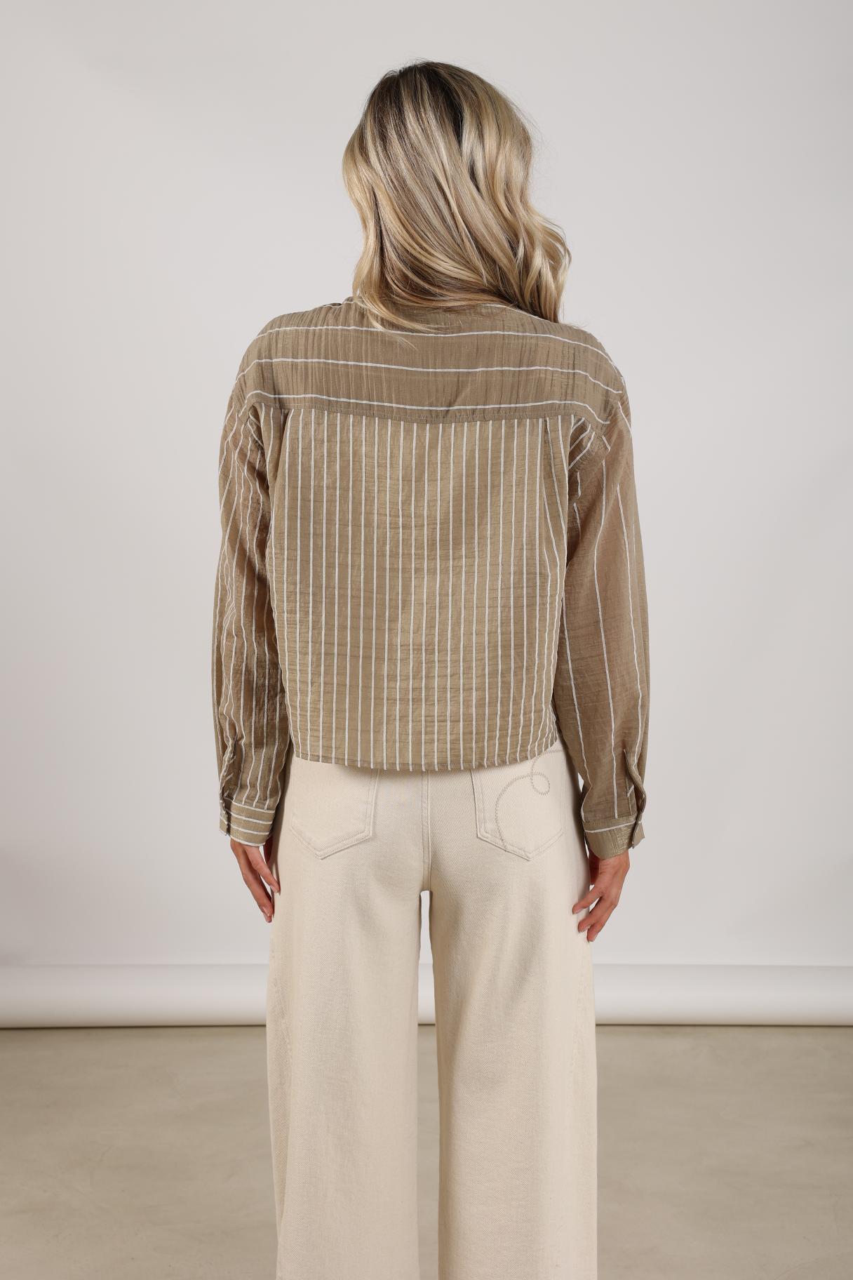 Nelly Blouse Stripe | Army