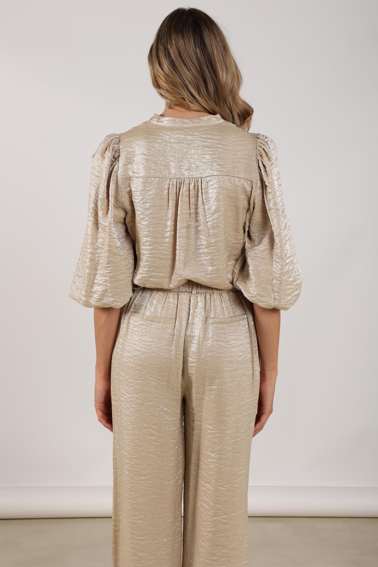 Rosie Blouse Shiny | Sand