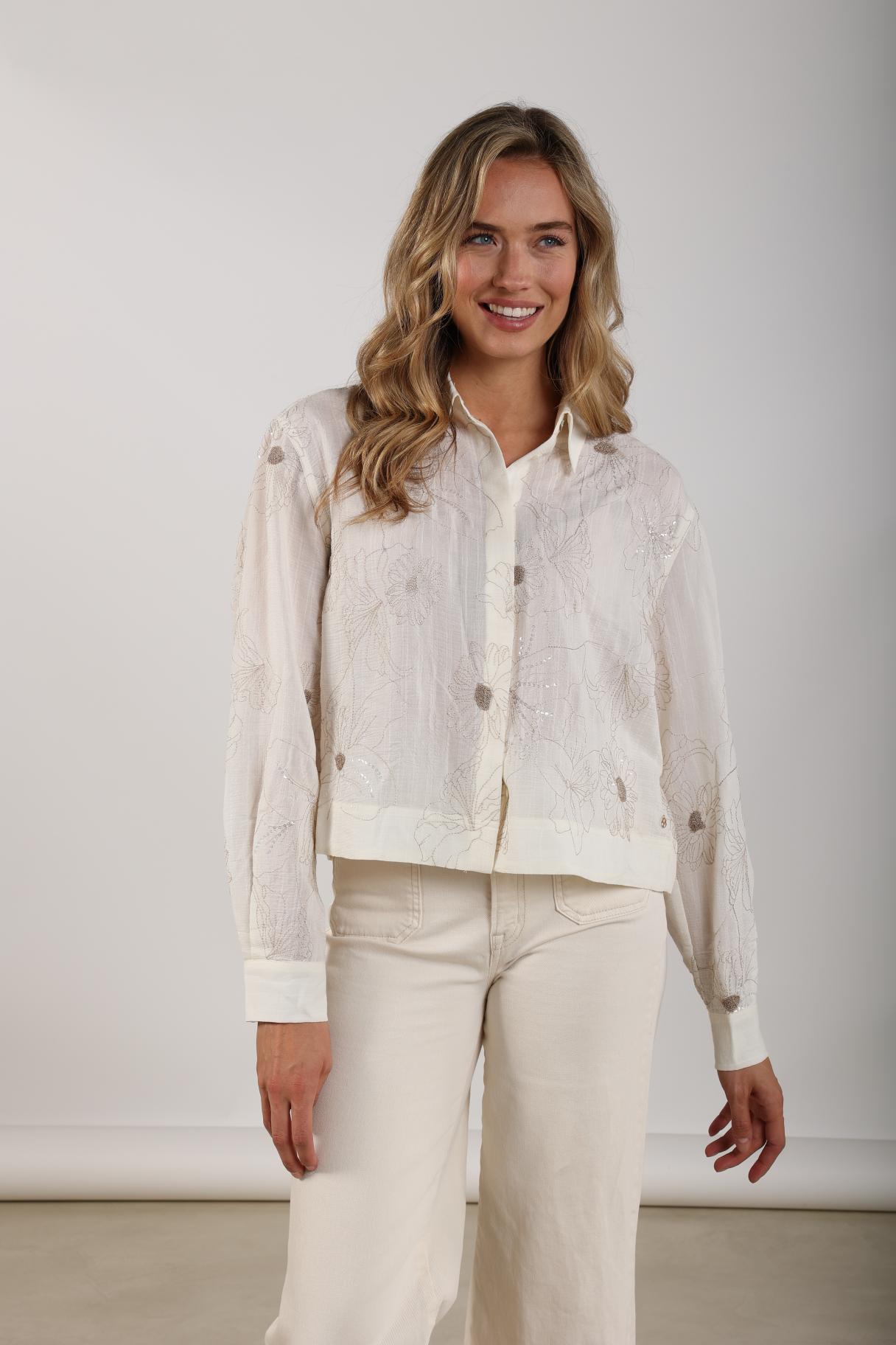 Adora Blouse Embroidery | Off White