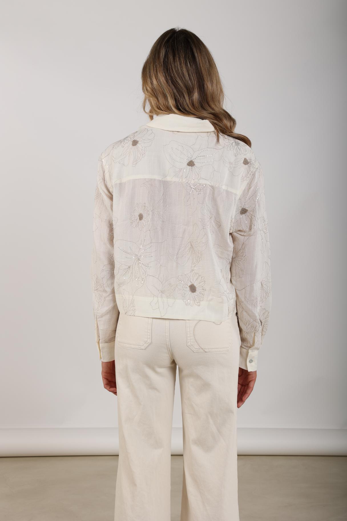 Adora Blouse Embroidery | Off White