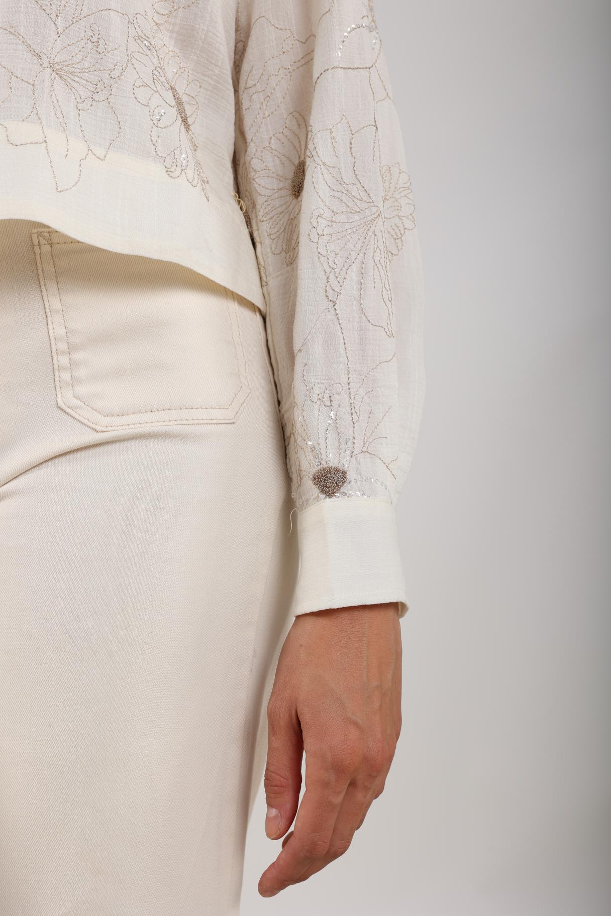 Adora Blouse Embroidery | Off White