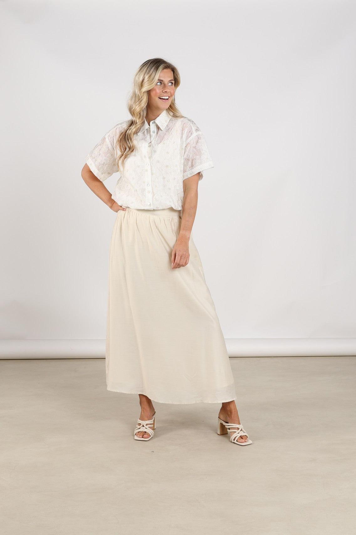 Britt Blouse Flower | Off White