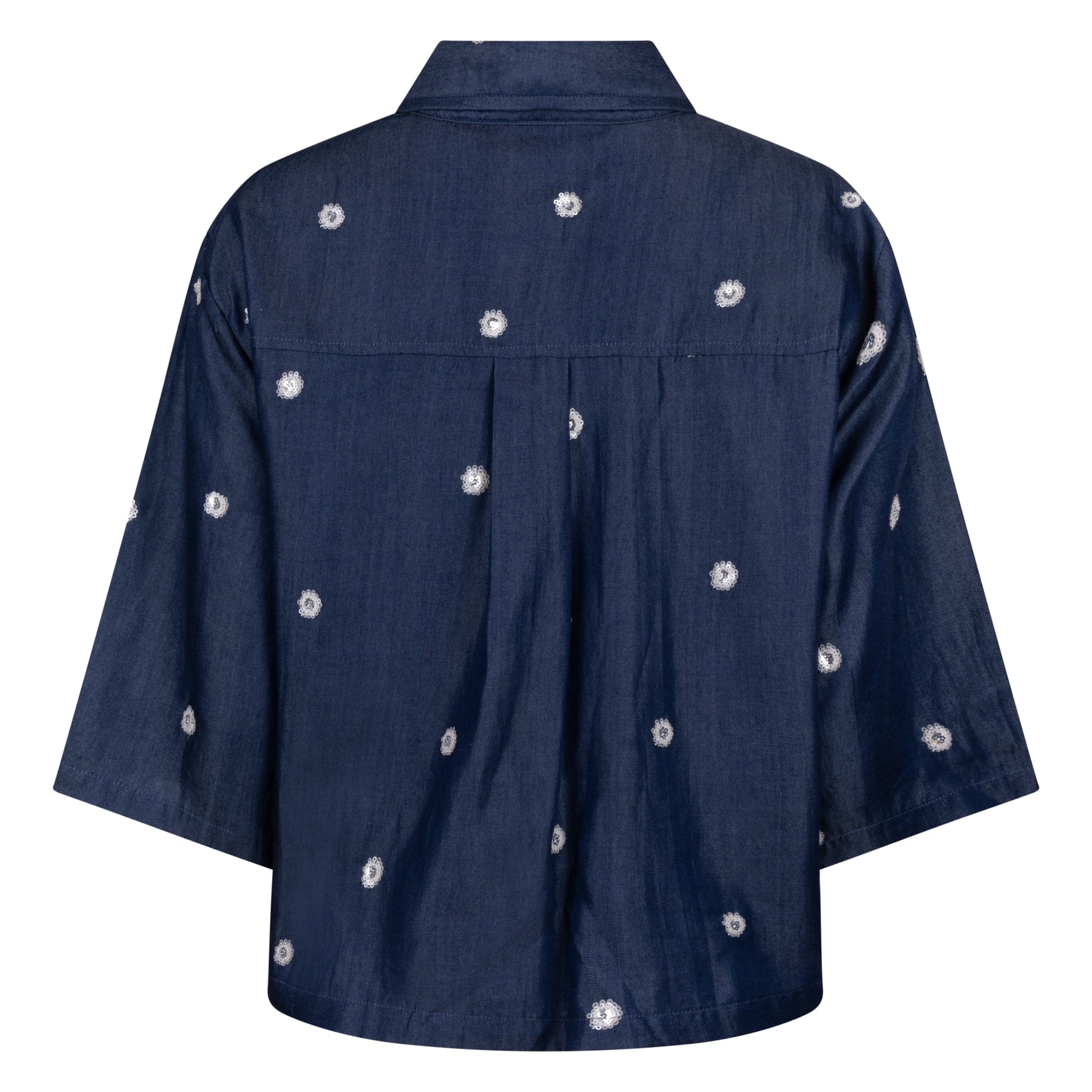 Isa Blouse Glossy | Navy