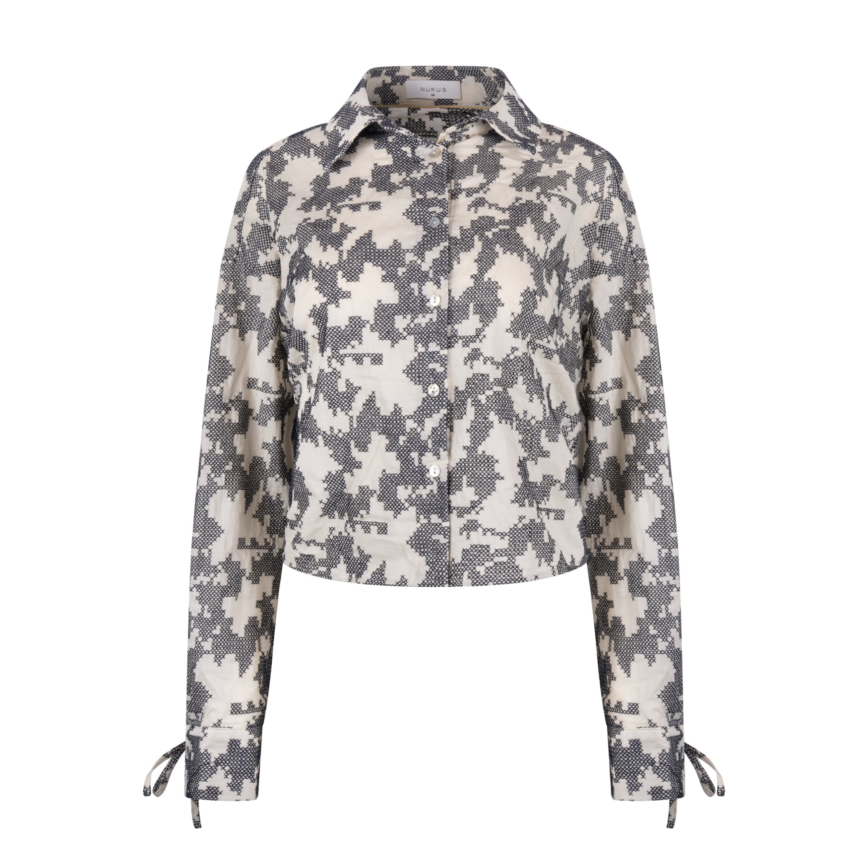 Bailey Blouse Cross | Offwhite/Navy