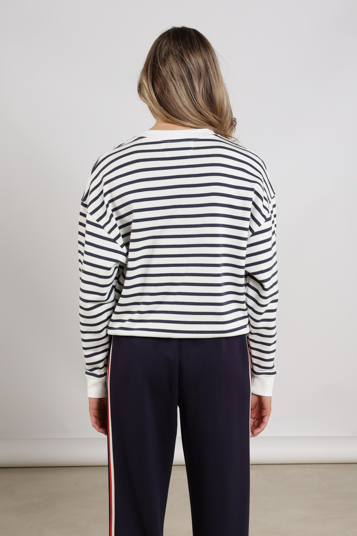 Paige Sweater Stripe | White/Blue