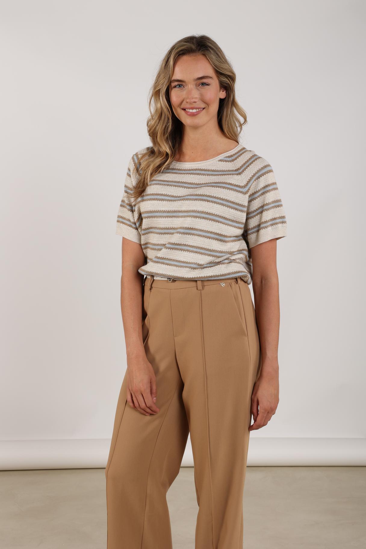 Rachel Pullover Stripe | Sand/Cloudy