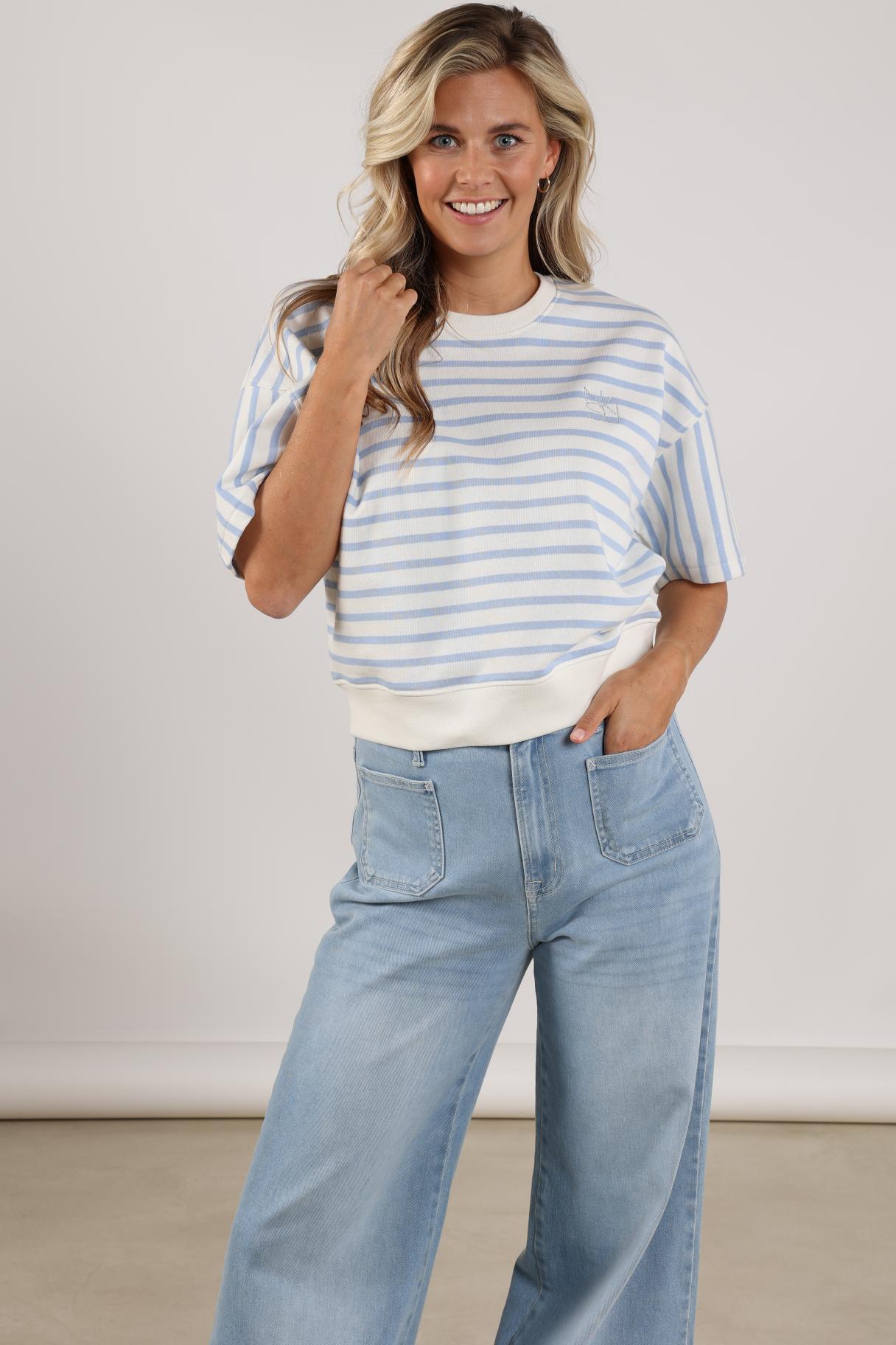 Lotte Pullover Stripe | Offwhite/Cloudy