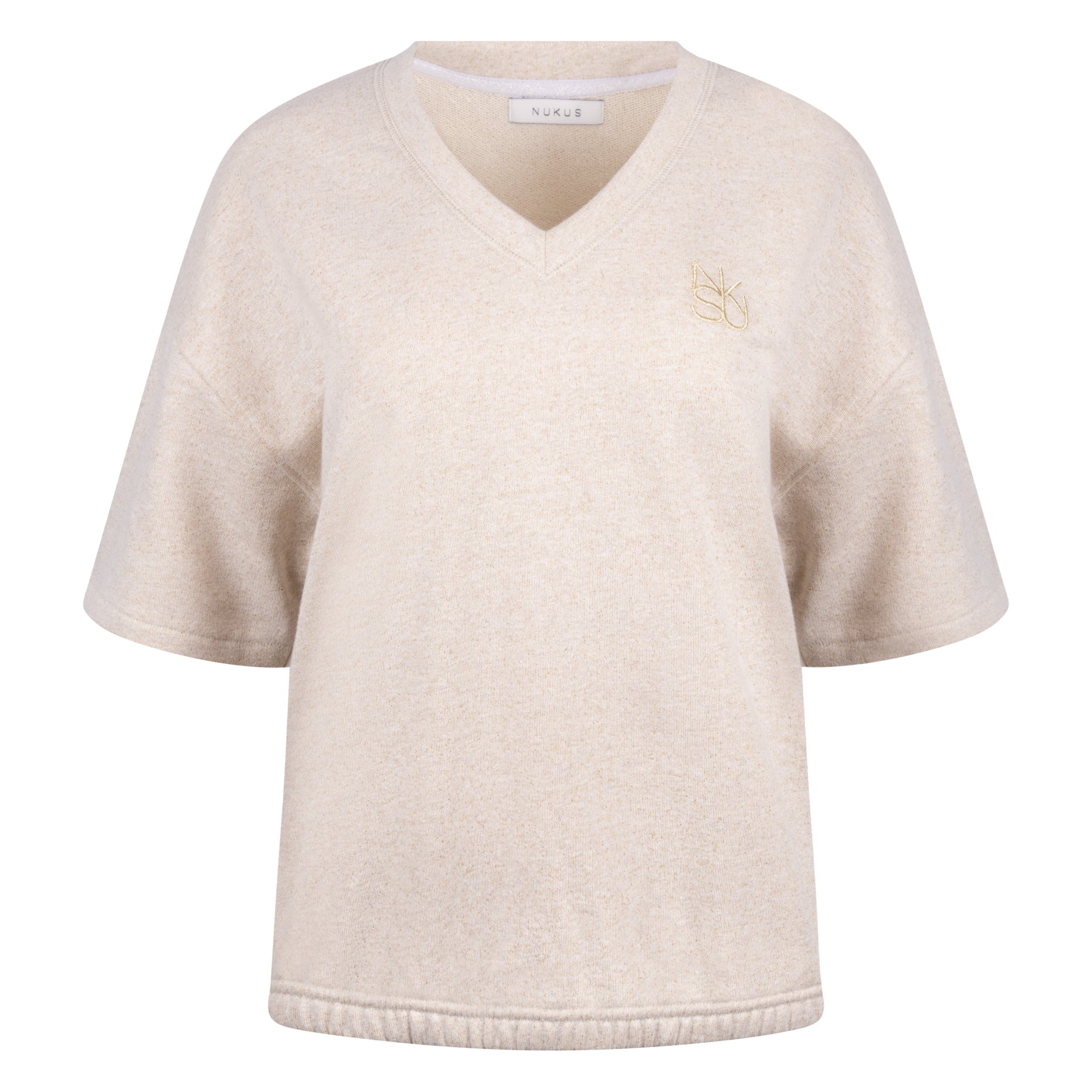 Cici Pullover Lurex V-neck | Sand