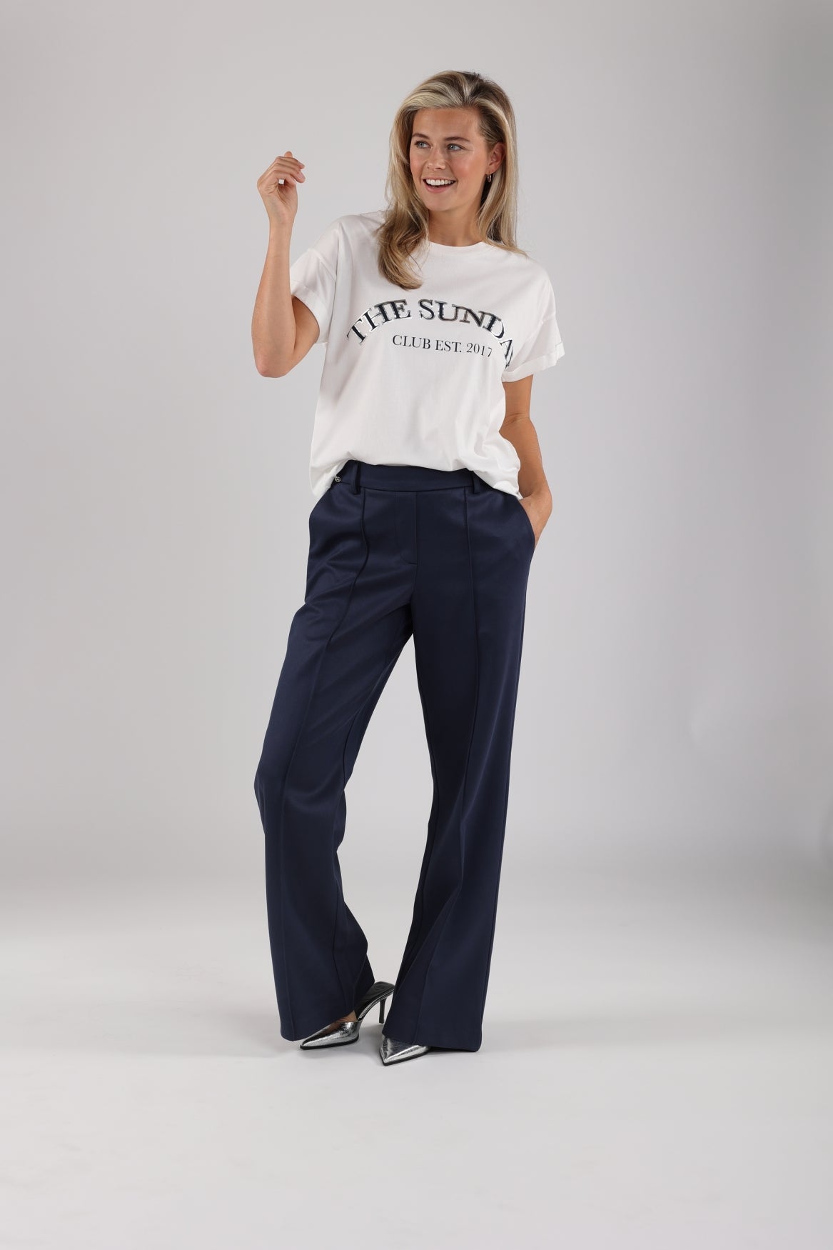 Meike Shirt The Sunday | Offwhite/Navy