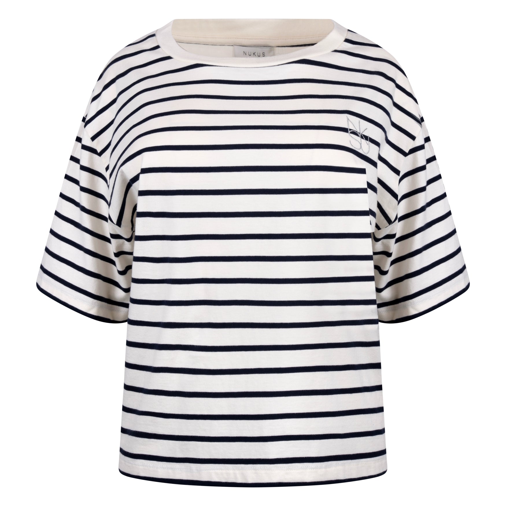 Saartje Shirt Stripe | Offwhite/Navy