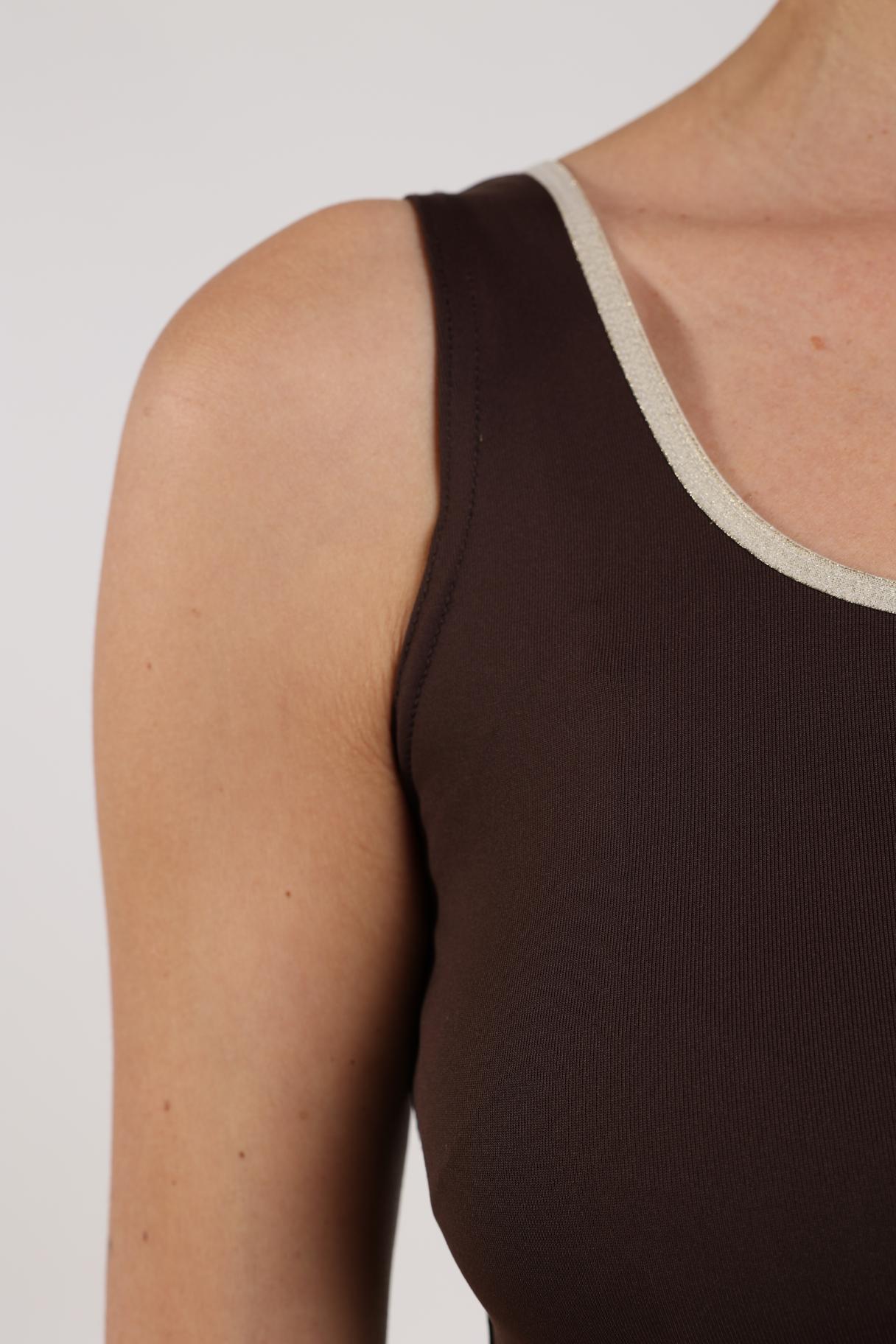 Juba Singlet | Dark Chocolate/Gold
