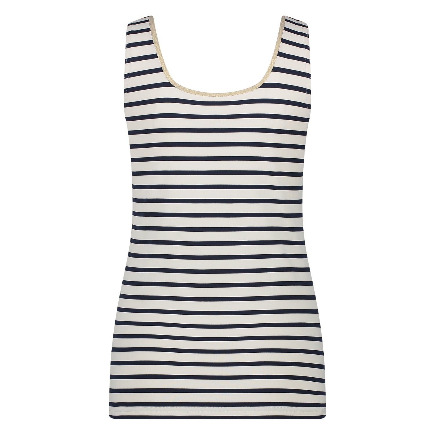 Juba Singlet Stripe | Offwhite/Navy