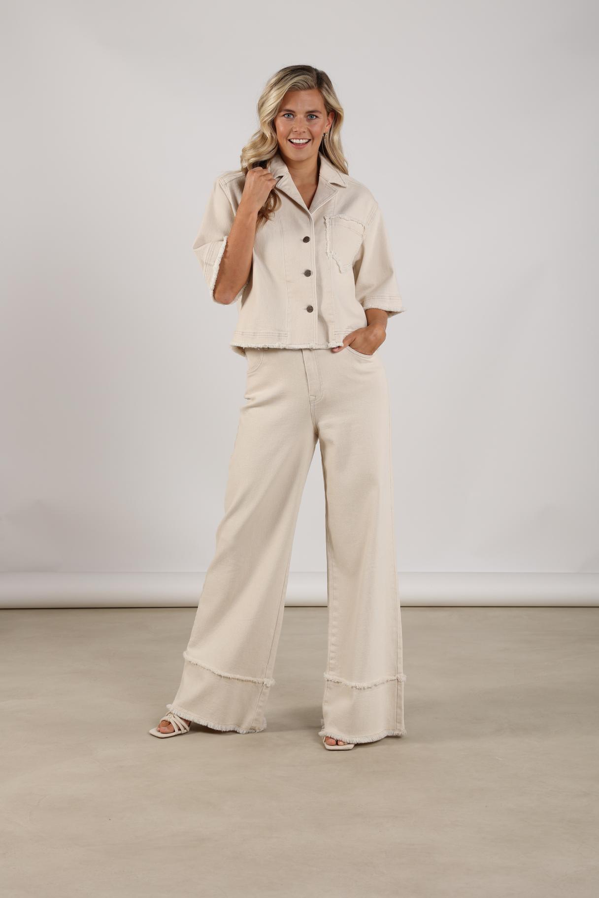 Shay Pants Ruffle | Off White