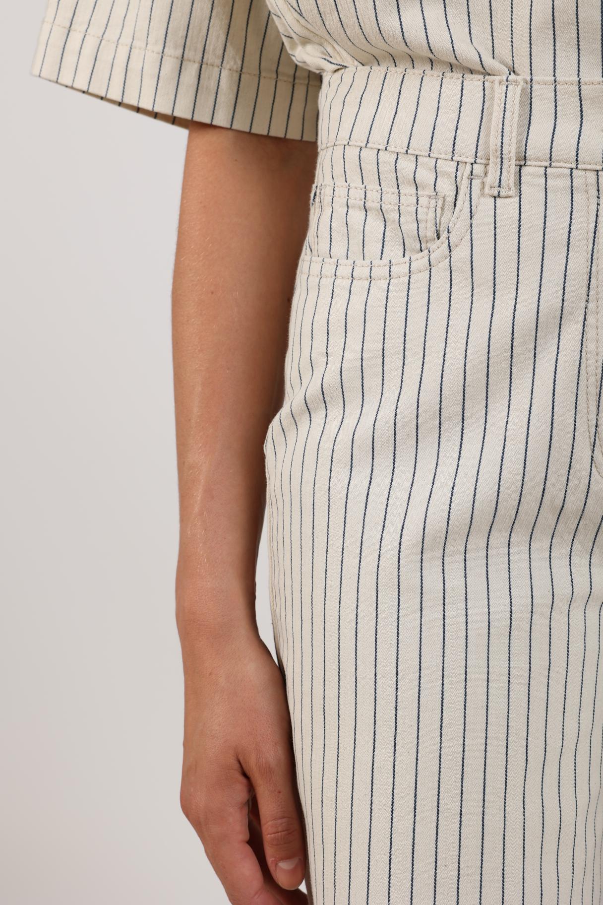 Senna Pants Stripe | Offwhite/Navy