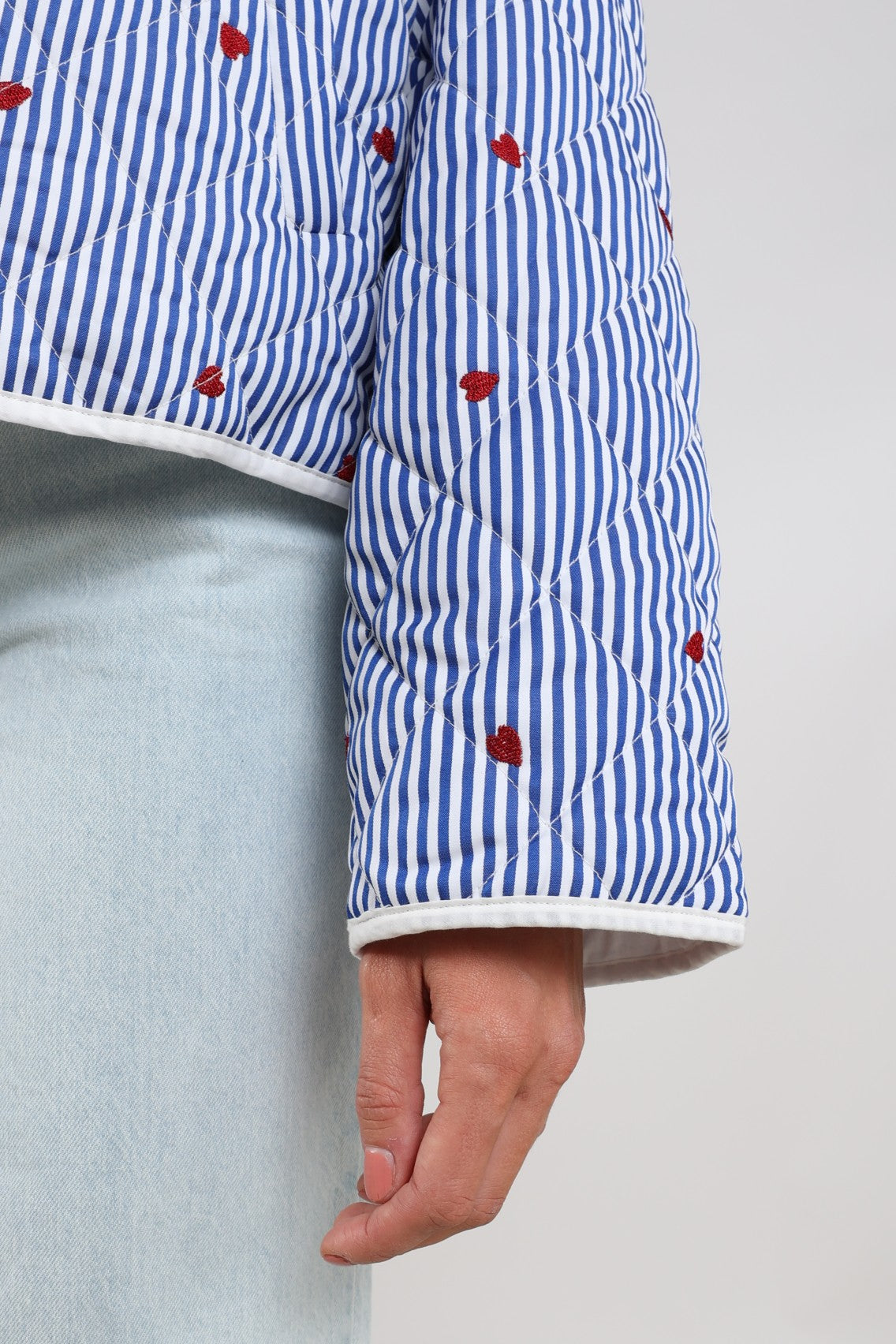 June Jacket Stripe | Offwhite/Navy