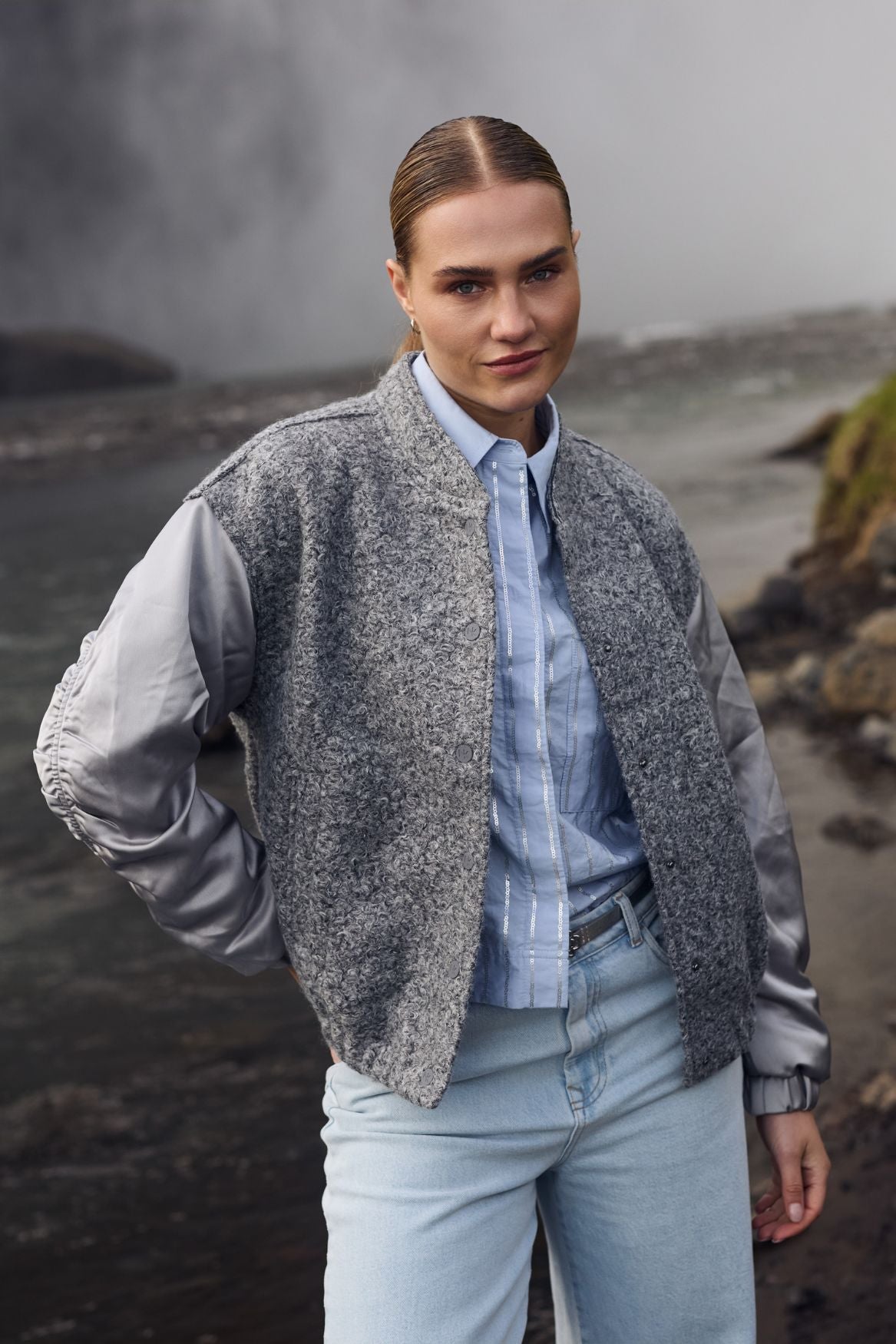 Baltimore Jacket Satin | Light grey