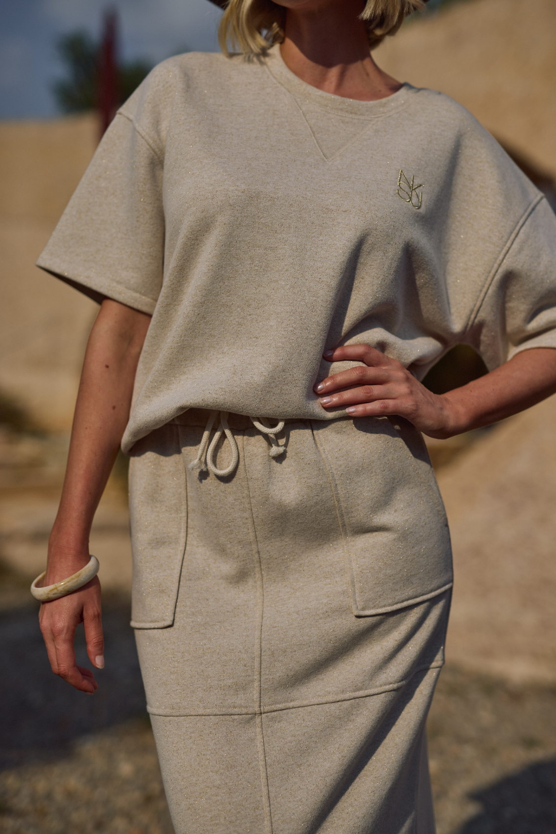 Roos Pullover Lurex | Sand