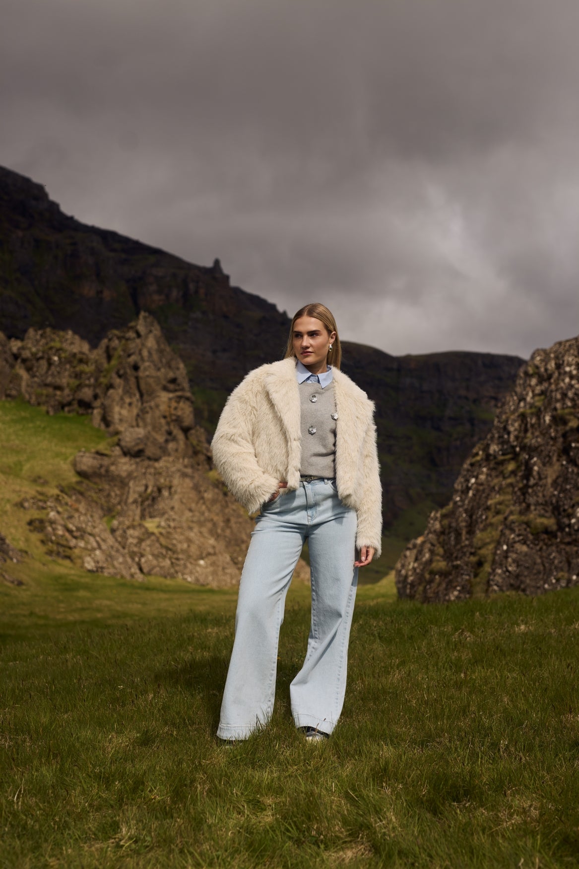 Abby Pants Denim Strass | Bleached Denim