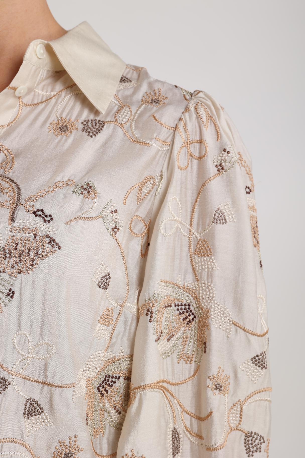 Preston Blouse Embroidery | Sand