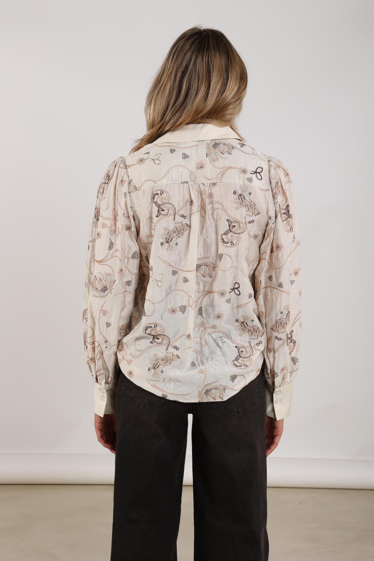 Preston Blouse Embroidery | Sand