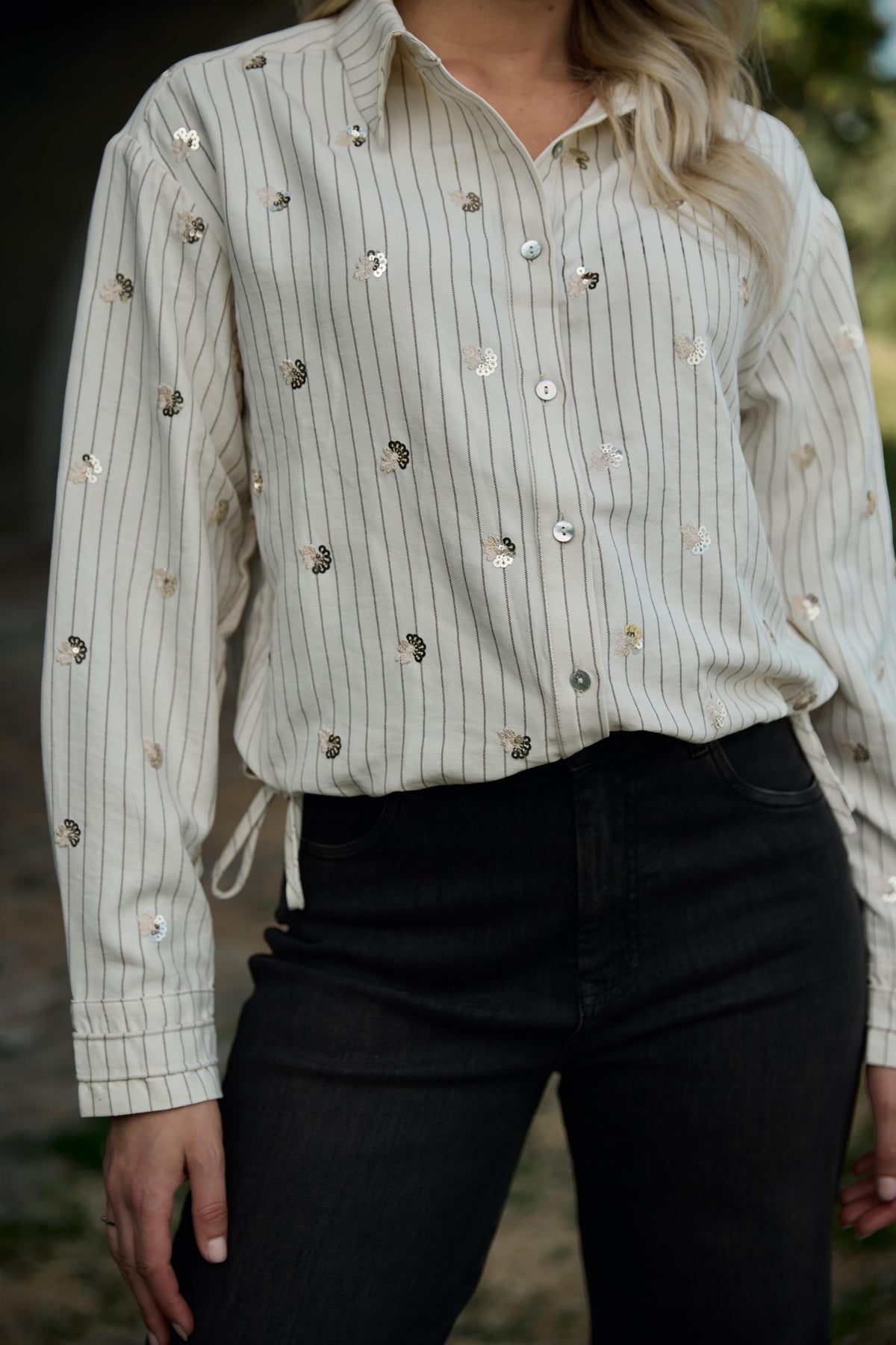 Aaliya Blouse Paillet | Off White