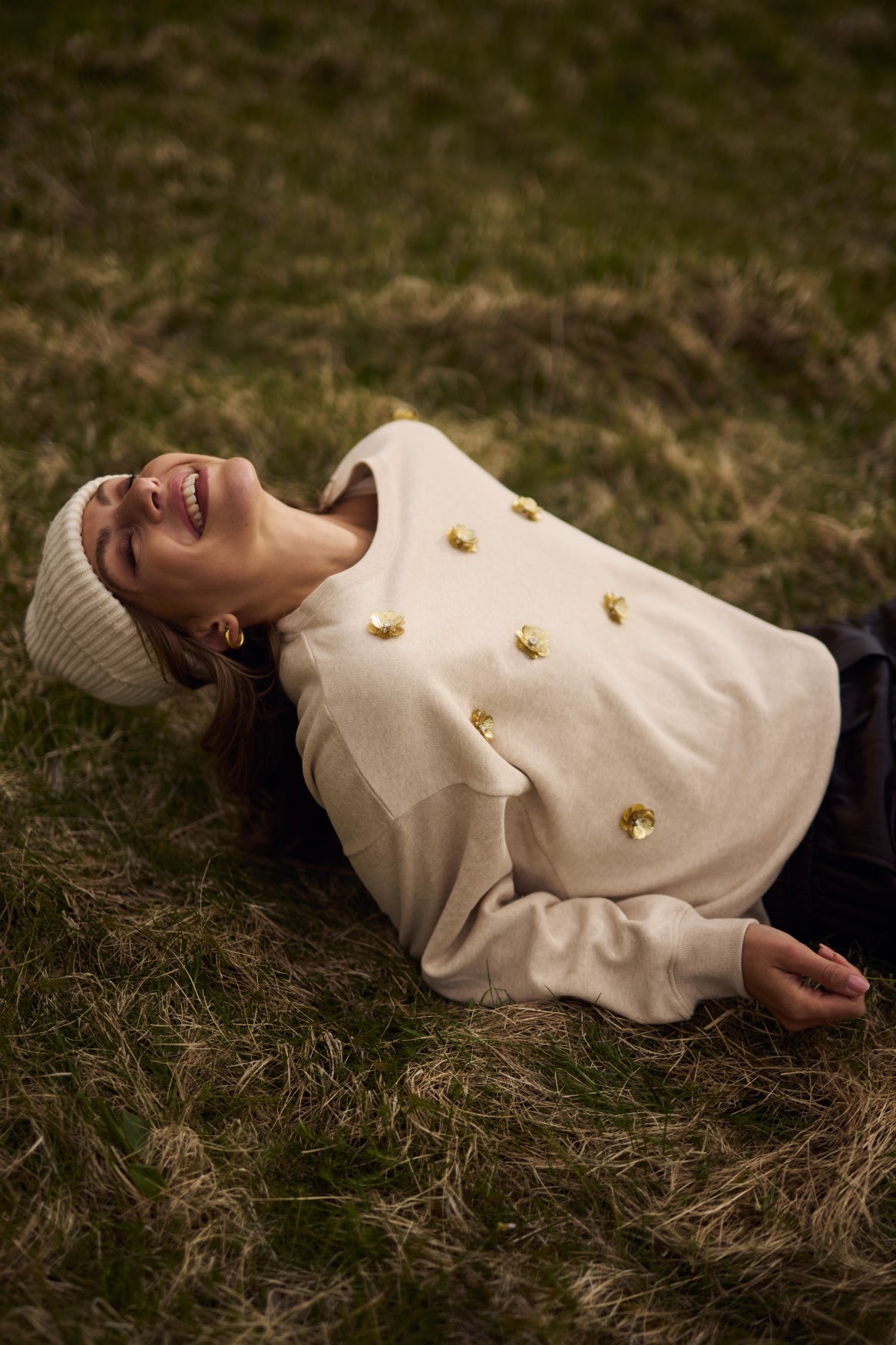 Beatriz Pullover Flower | Sand Melange