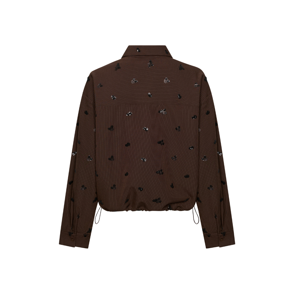 Iris Blouse Embroidery | Dark Chocolate
