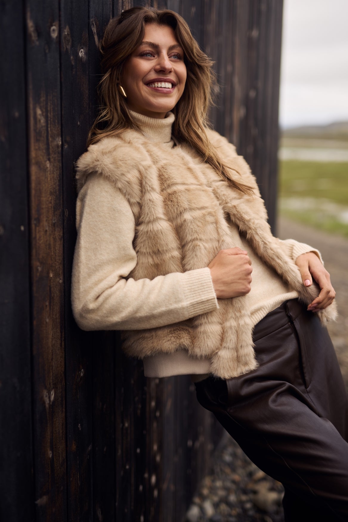 Billy Gilet Stripe | Sand