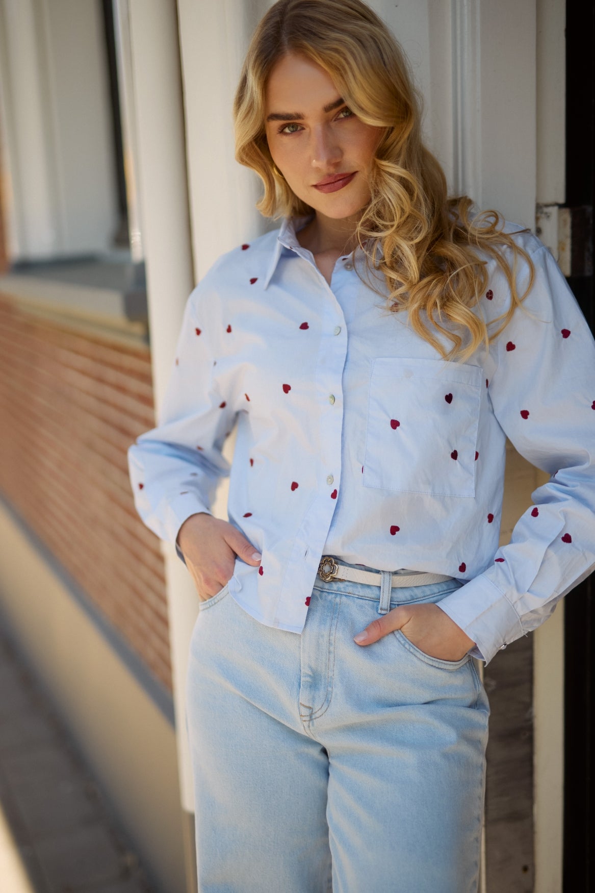 Sorrento Blouse Heart | Sky/Kiss