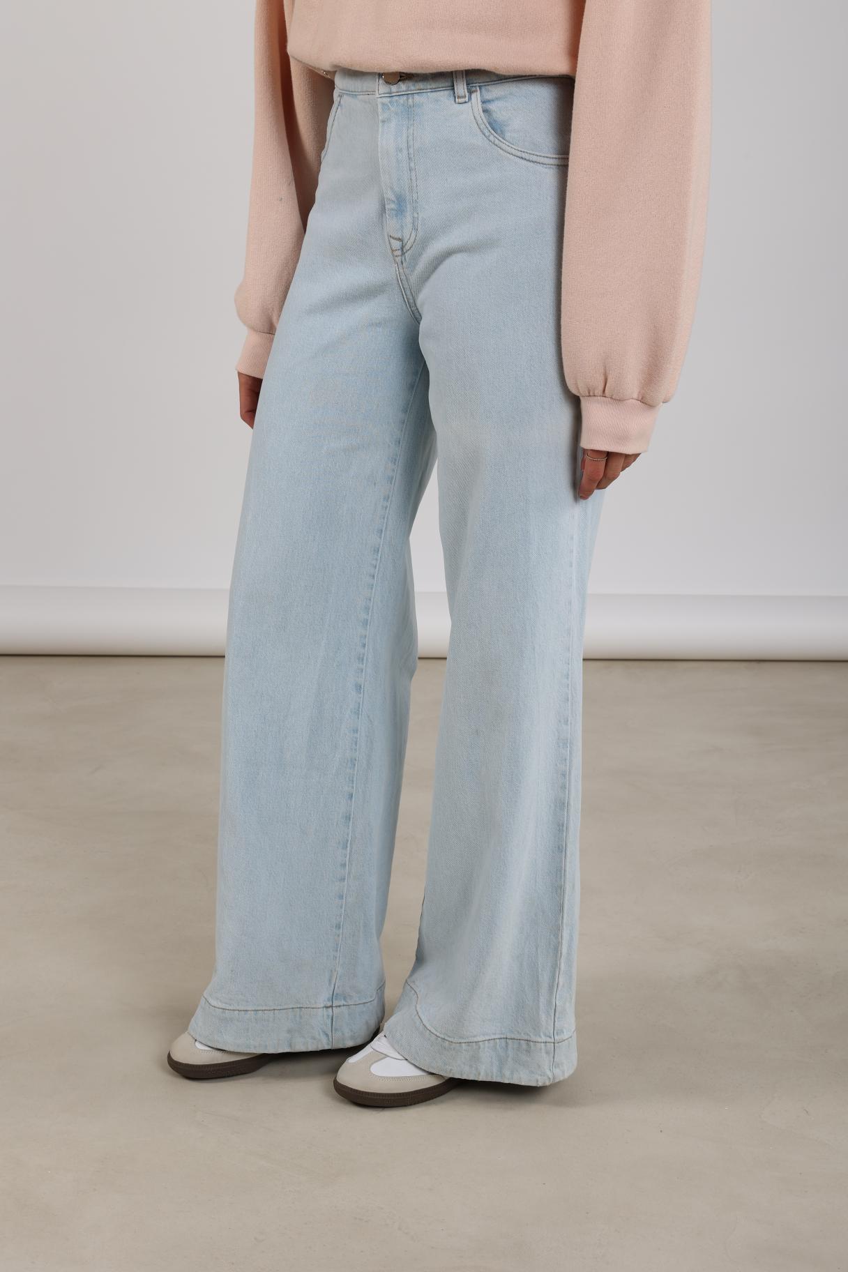 Abby Pants Denim Strass | Bleached Denim