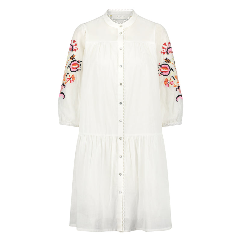 Ame Dress Embroidery Off White