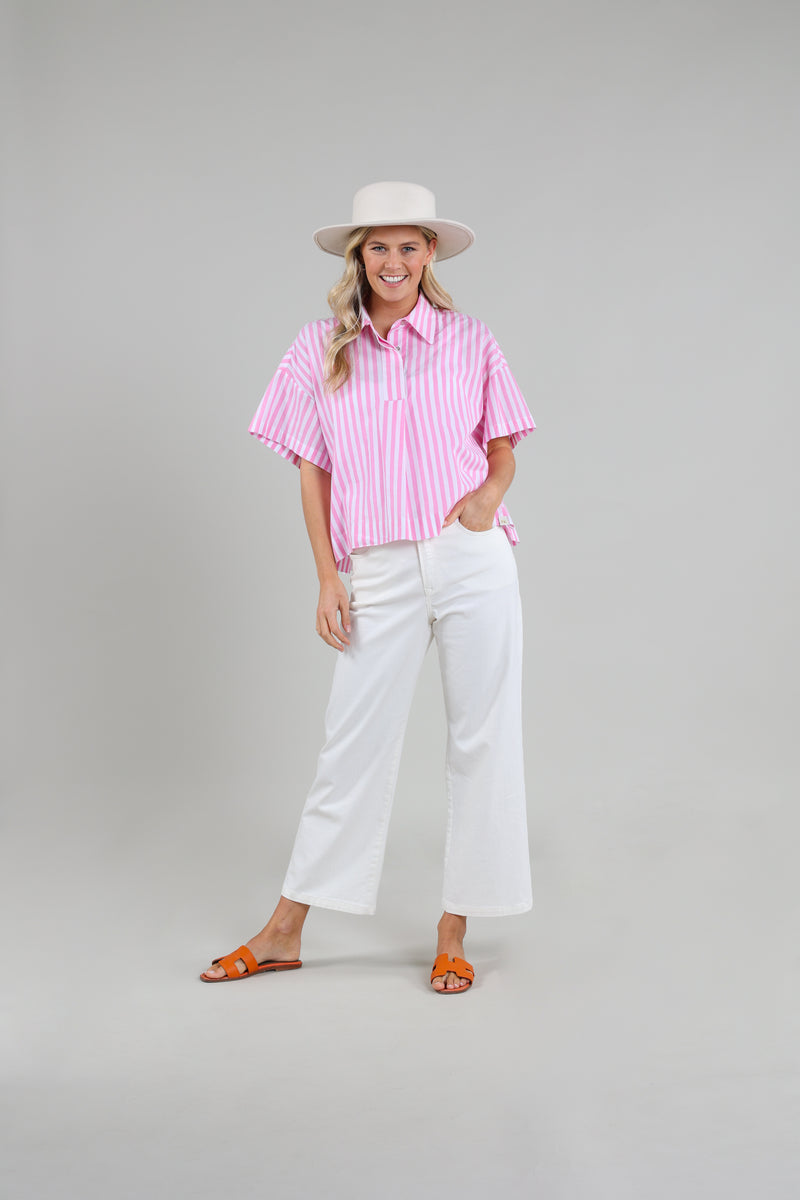 Ariella Blouse Stripe Pink/White