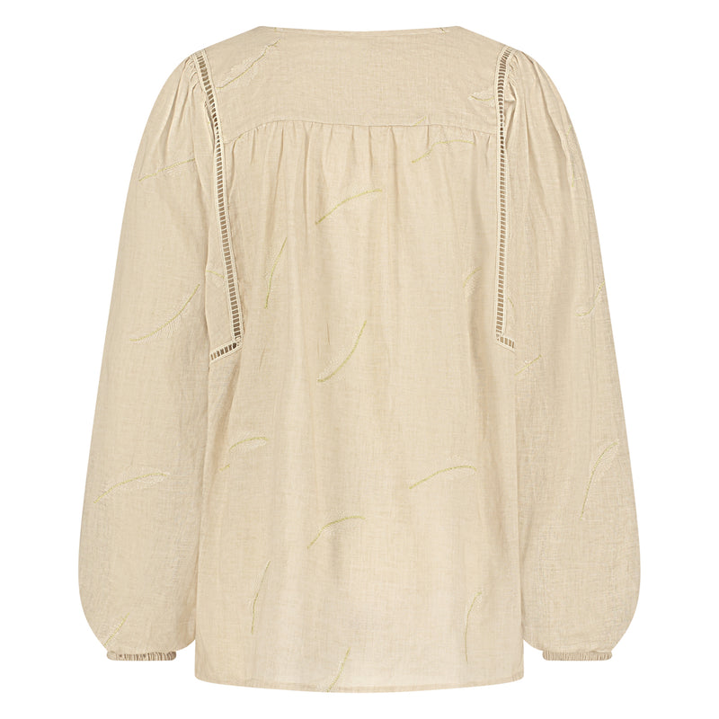 Cecile Blouse Feather Sand