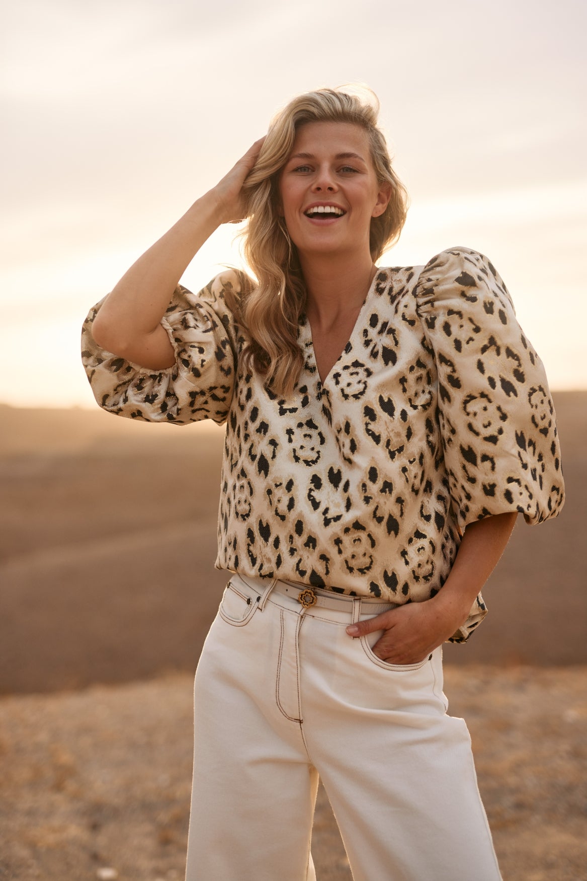 Delilah Blouse Panter | Gold