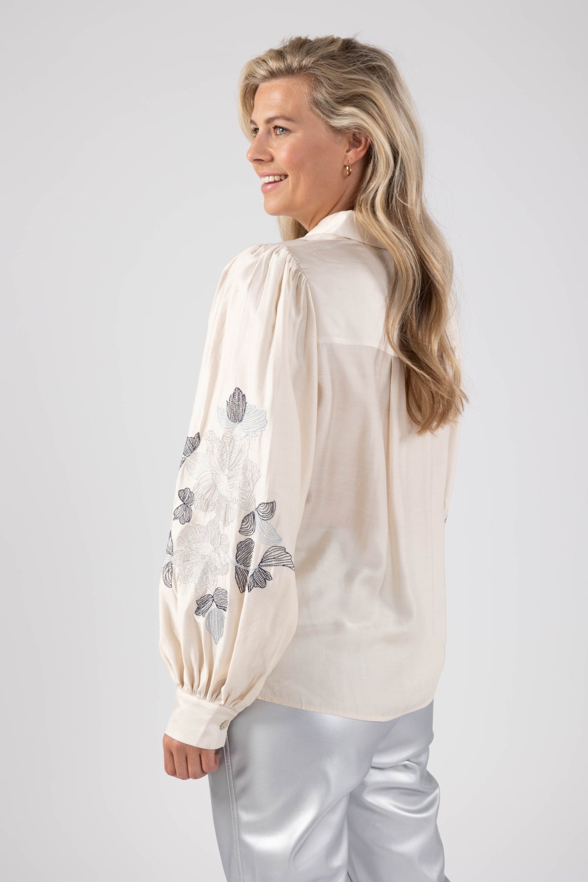 Milanova Blouse | Offwhite/Blue