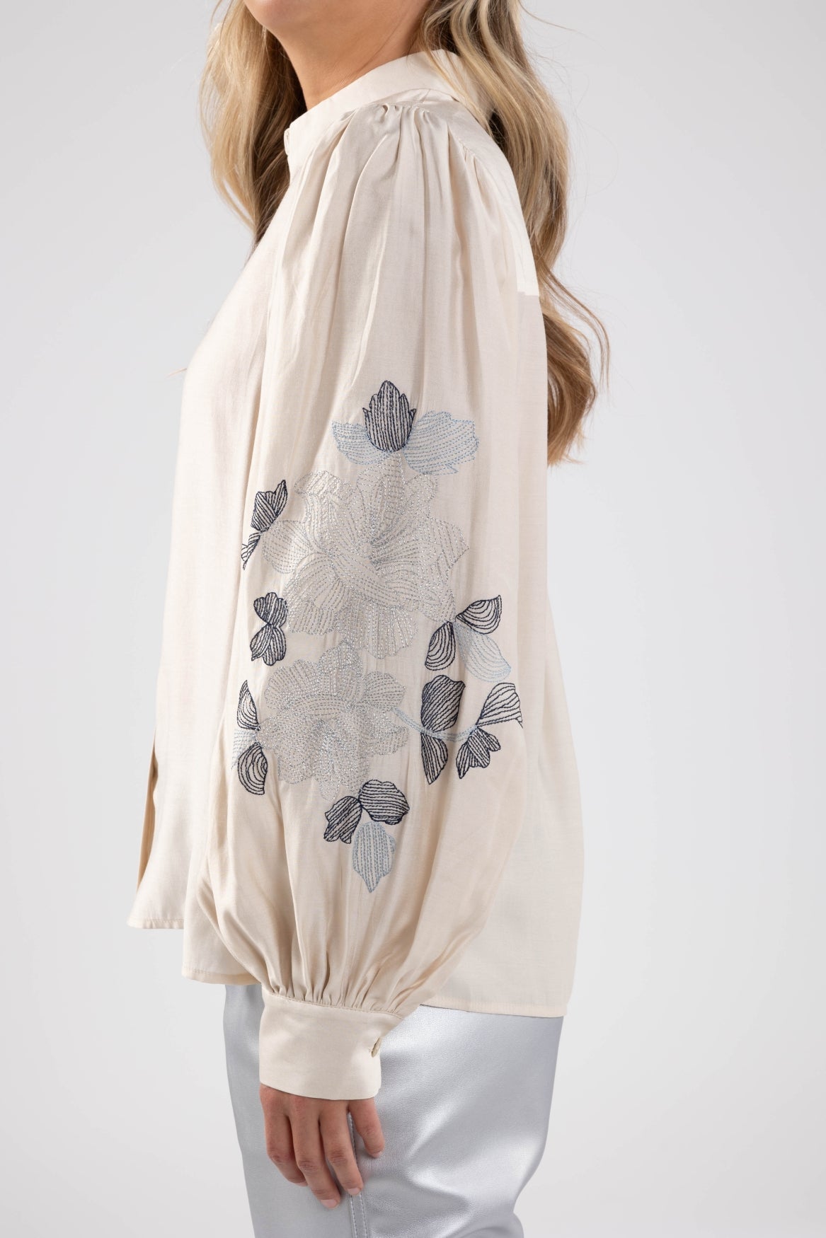 Milanova Blouse | Offwhite/Blue