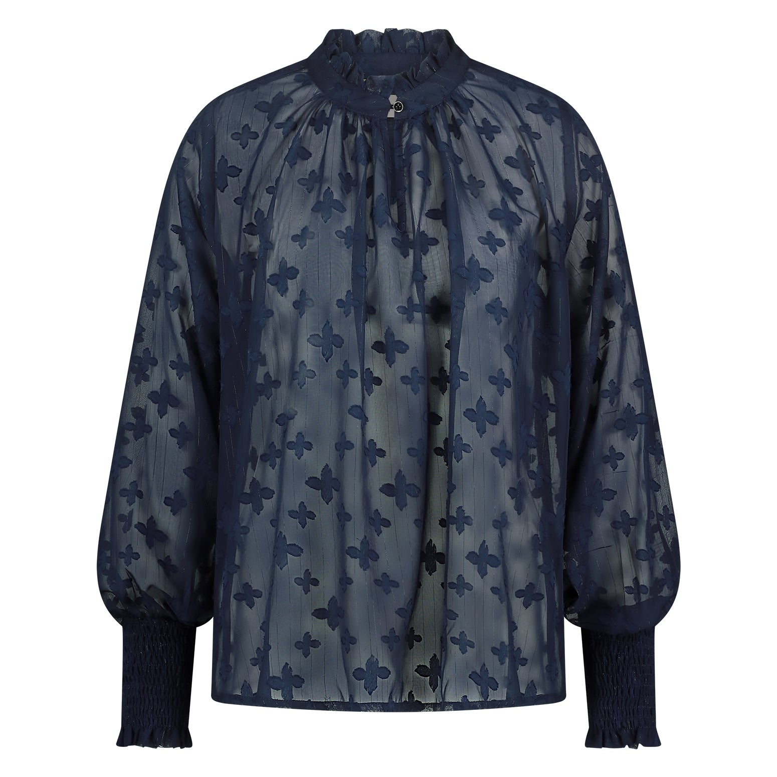 Marbella Blouse Flower | Navy